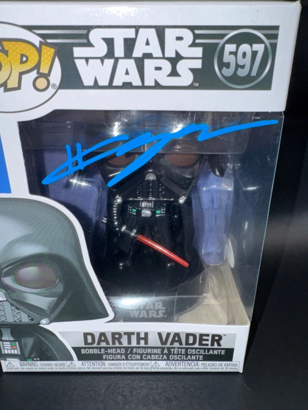HAYDEN CHRISTENSEN — HAYDEN CHRISTENSEN signed DARTH VADER FUNKO POP FIGURE #597 w/ COA PSA AQ65042, изображение 2