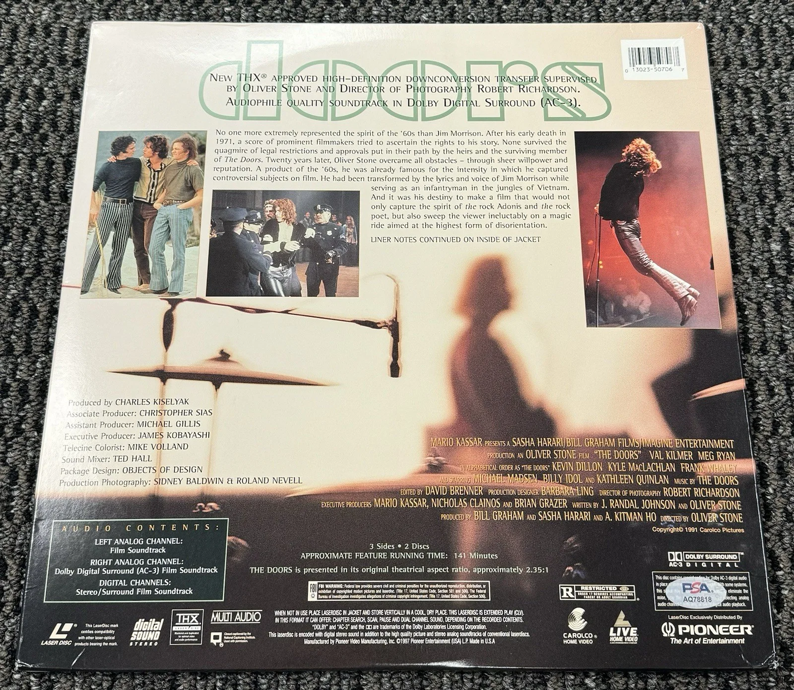 Val Kilmer Signed Autograph The Doors Jim Morrison Album Vinyl PSA/DNA Inscribed, image 2
