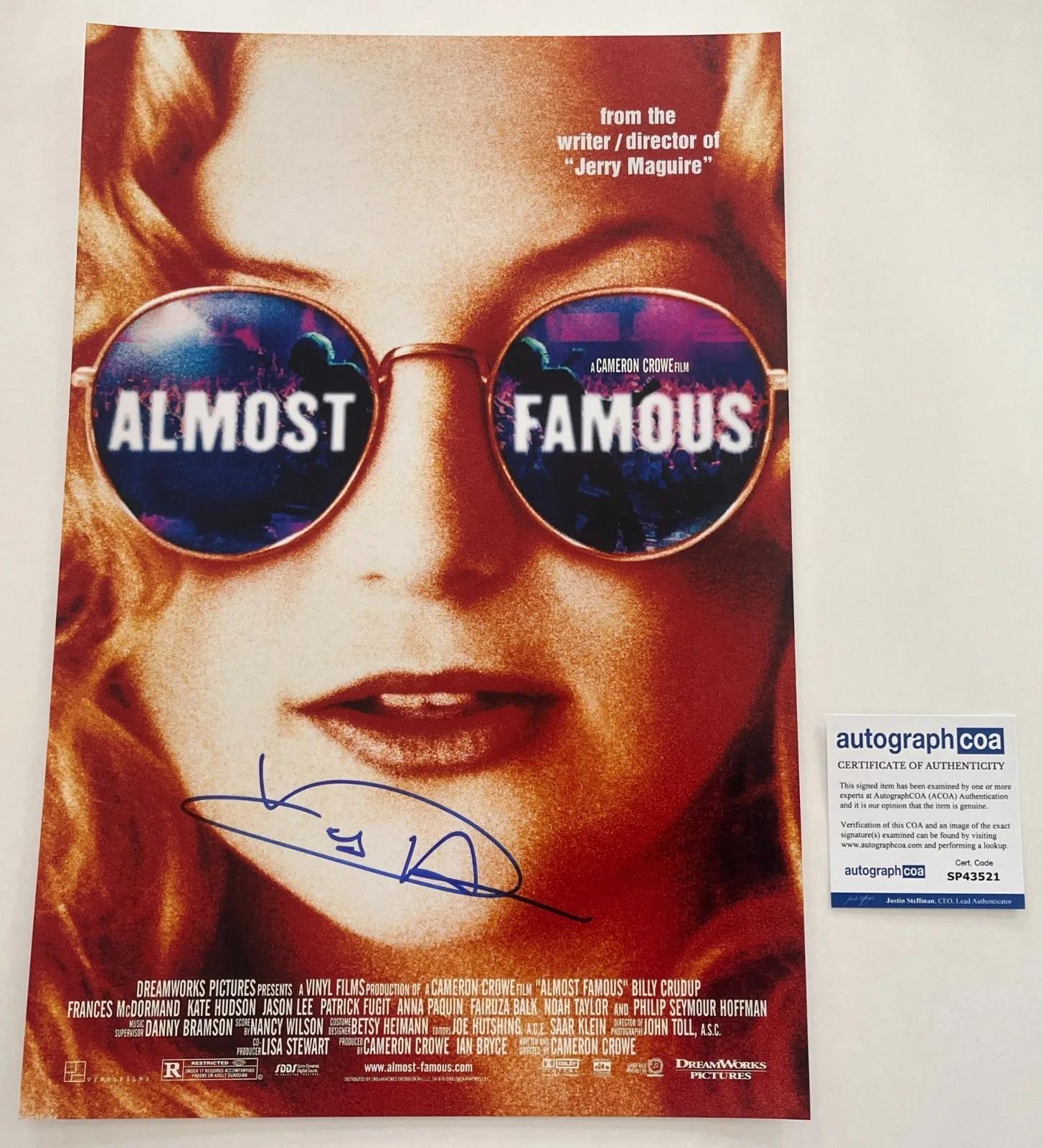 KATE HUDSON SIGNED ALMOST FAMOUS 12x18 PHOTO w/EXACT VIDEO PROOF & AUTOGRAPH COA, image 3