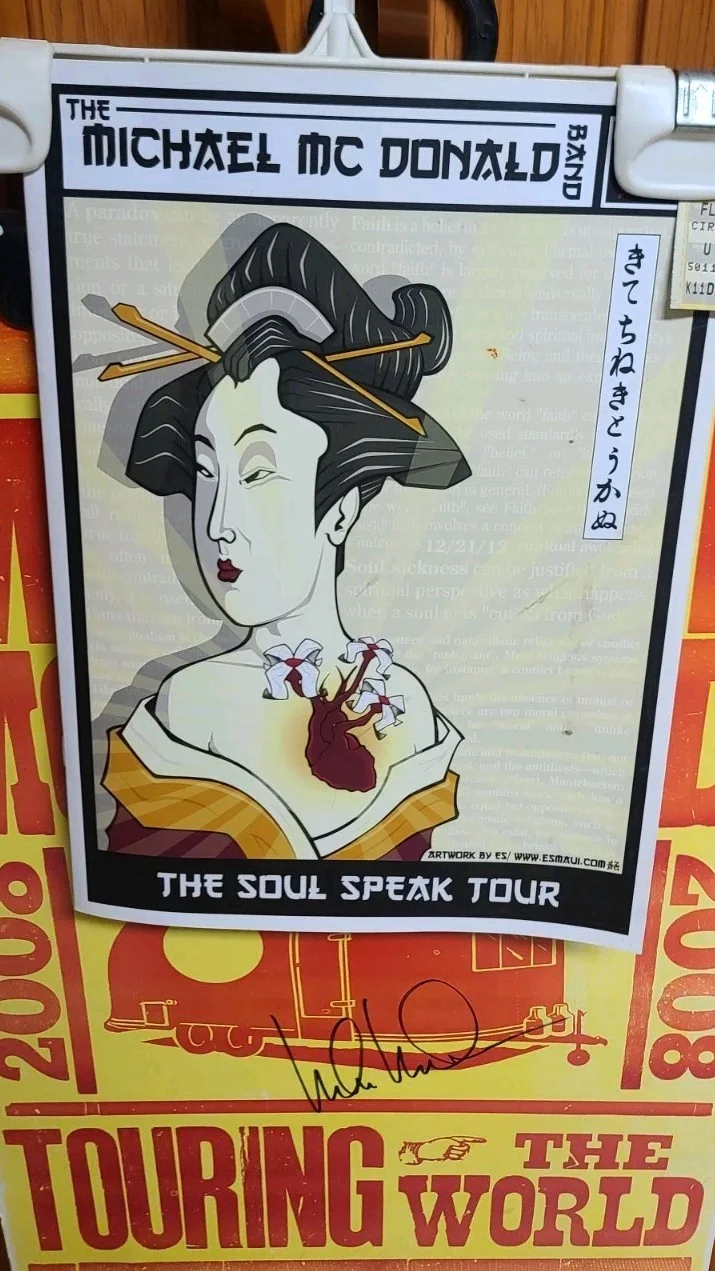 Michael McDonald 2008 Soul Speak Tour Hatch Poster Book & Stub Autographed Rare, изображение 3