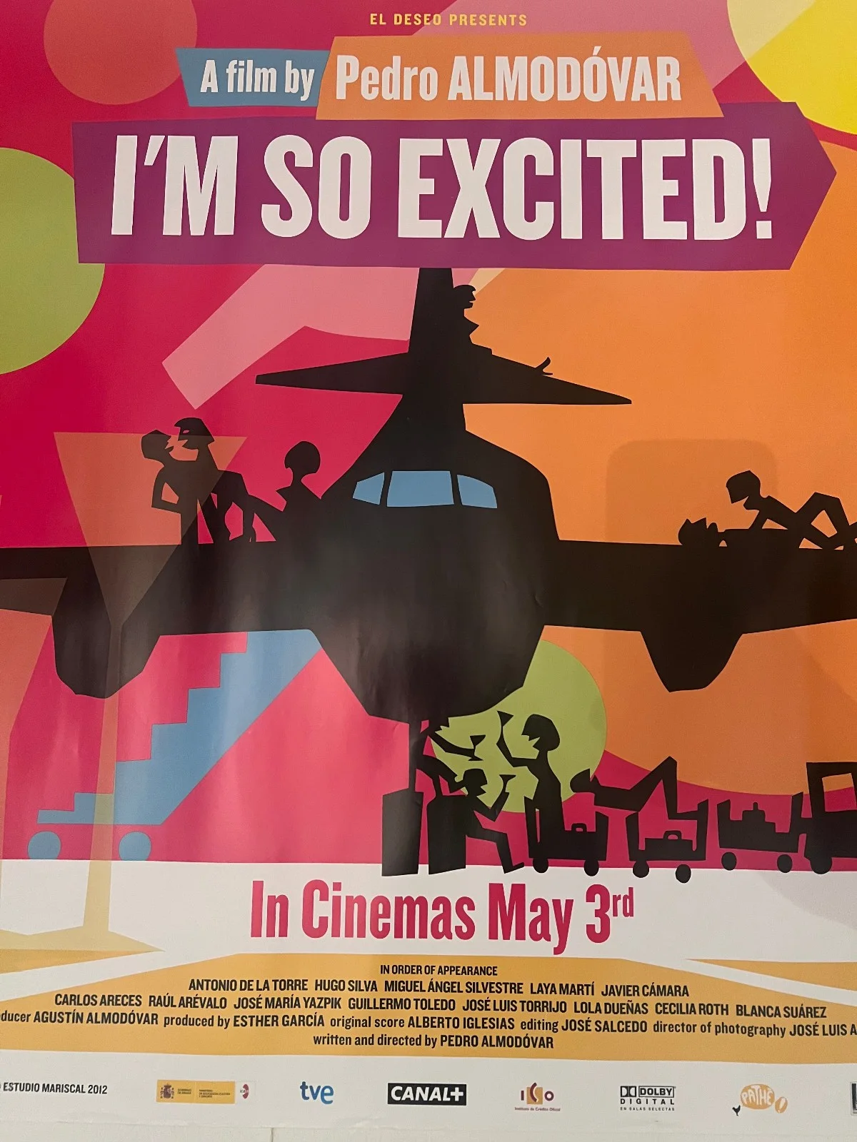 I'm So Excited Original Quad Movie Poster Pedro Almodóvar, изображение 2