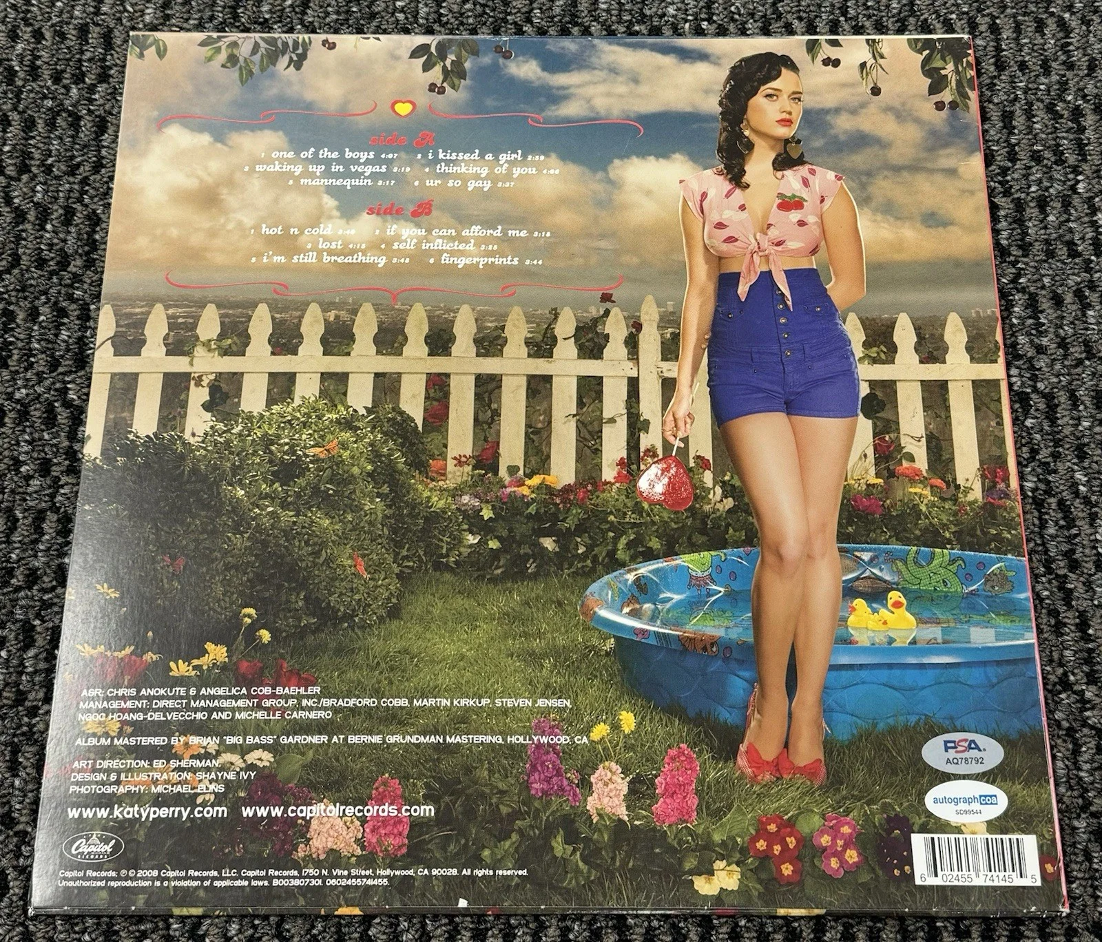 Katy Perry Signed Autograph One Of The Boys Album Vinyl Record PSA/DNA Authentic, изображение 2