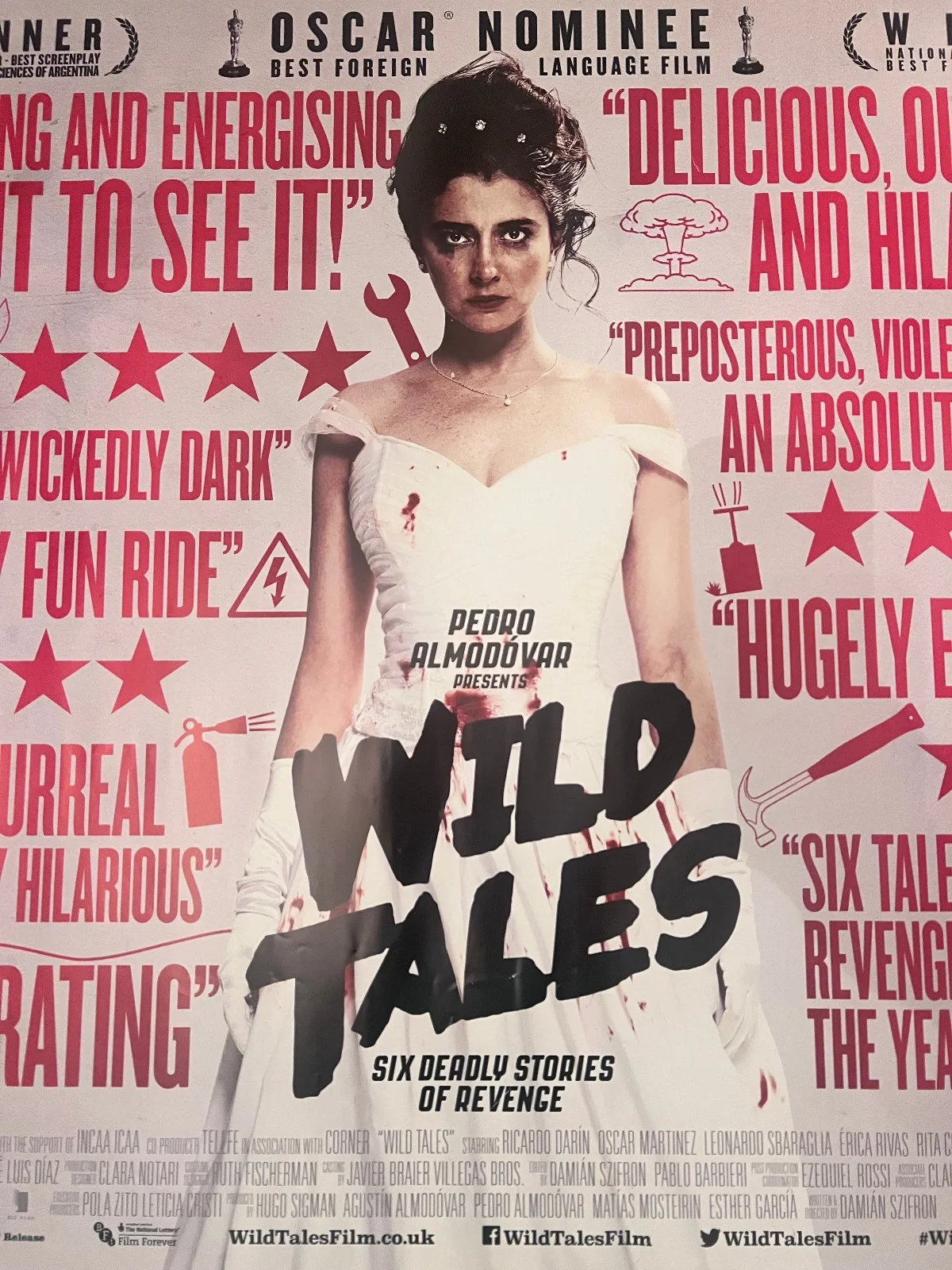 Wild Tales Original Quad Movie Poster Pedro Almodóvar Presents, изображение 2