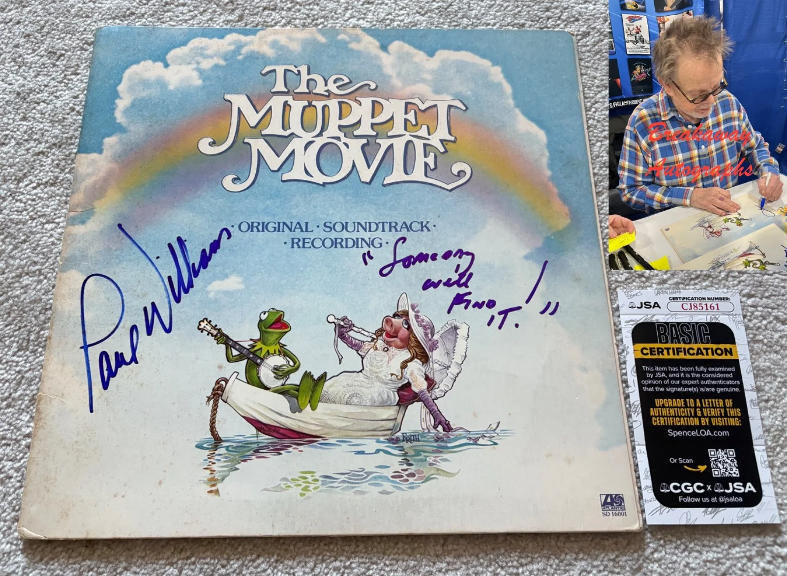 Paul Williams signed vinyl album exact proof JSA COA autograph Muppet Movie, изображение 2