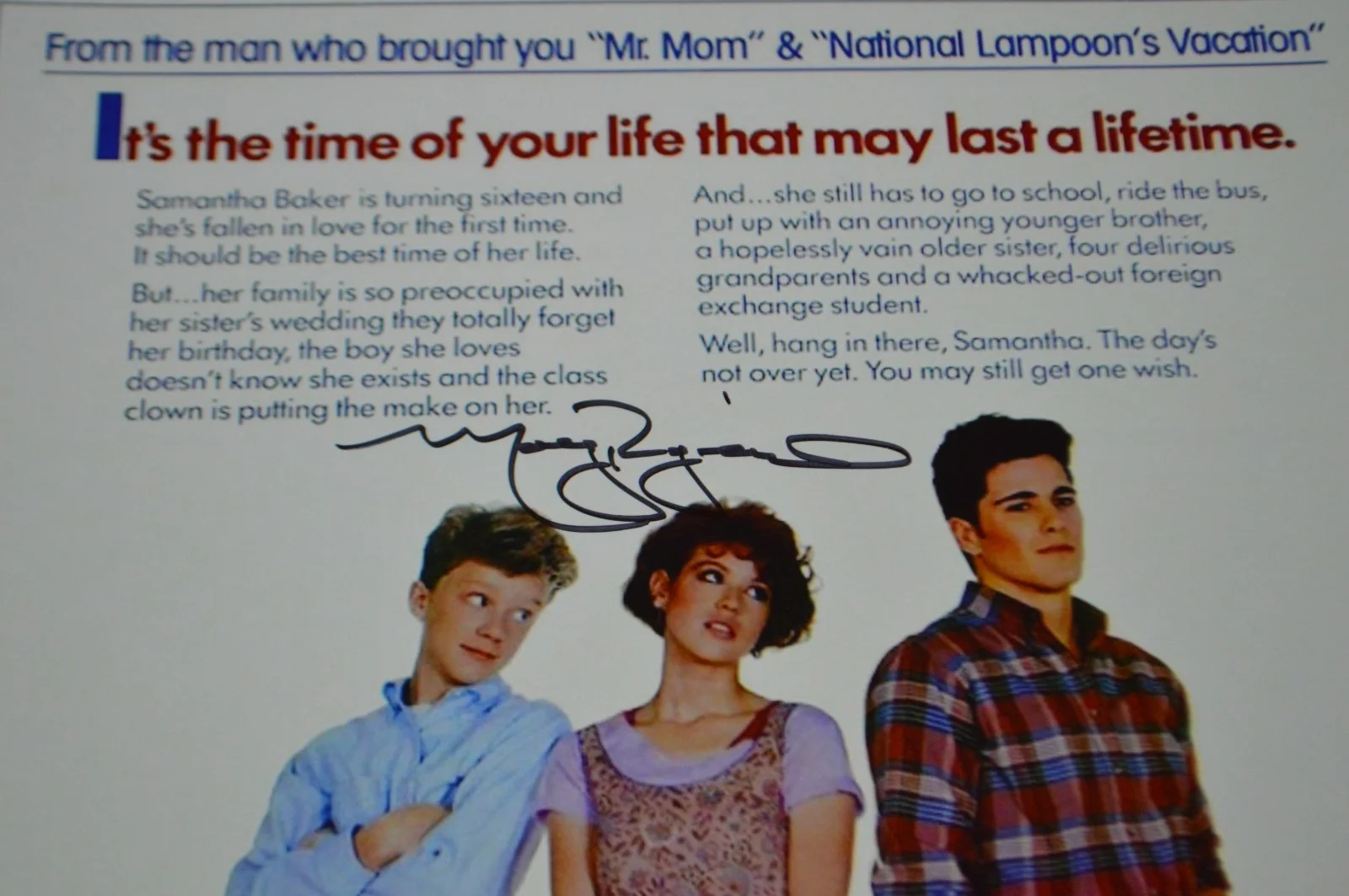 Molly Ringwald — Molly Ringwald Autographed "Sixteen Candles" 11x17 Movie Poster with JSA COA, изображение 3