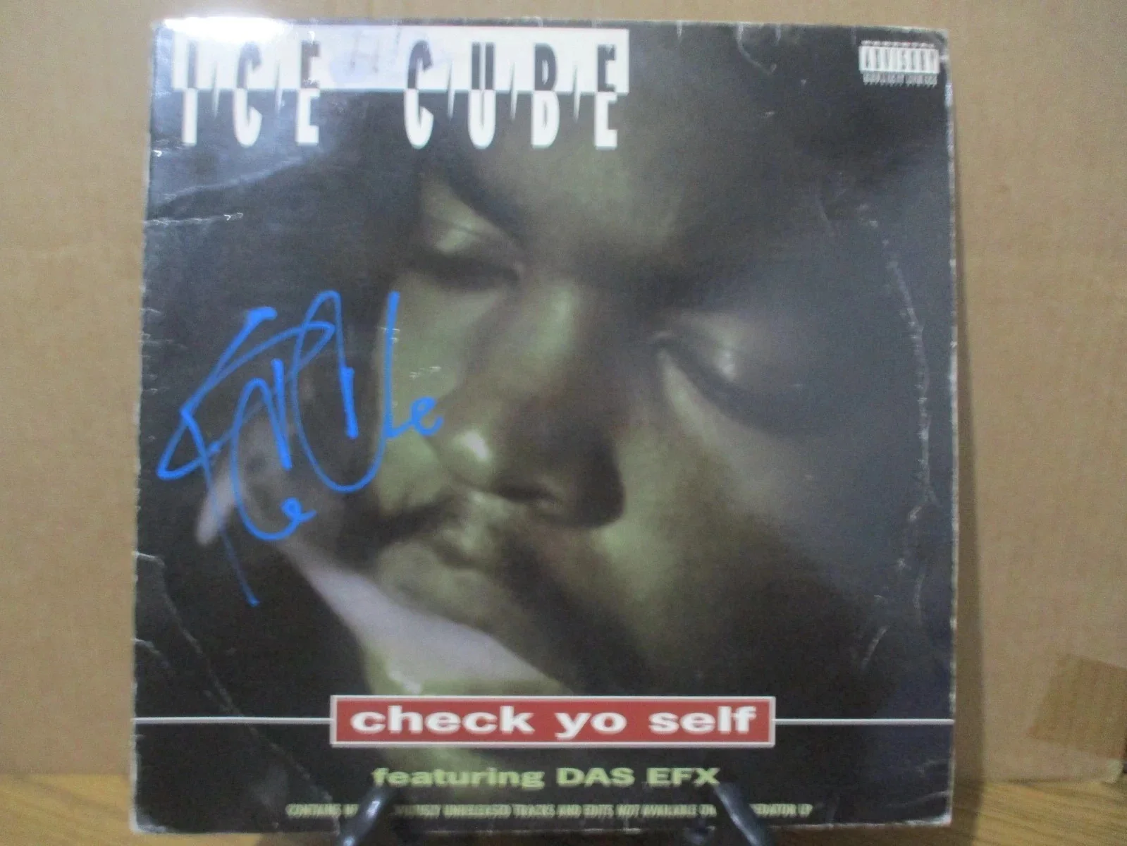 ICE CUBE (NWA) AUTHENTIC SIGNED/AUTOGRAPHED CHECK YO SELF 12" VINYL --JSA CERT, image 2