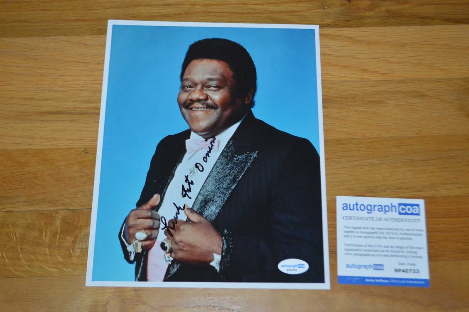 Fats Domino Autographed 8x10Color Photo with AUTOGRAPH COA, изображение 4