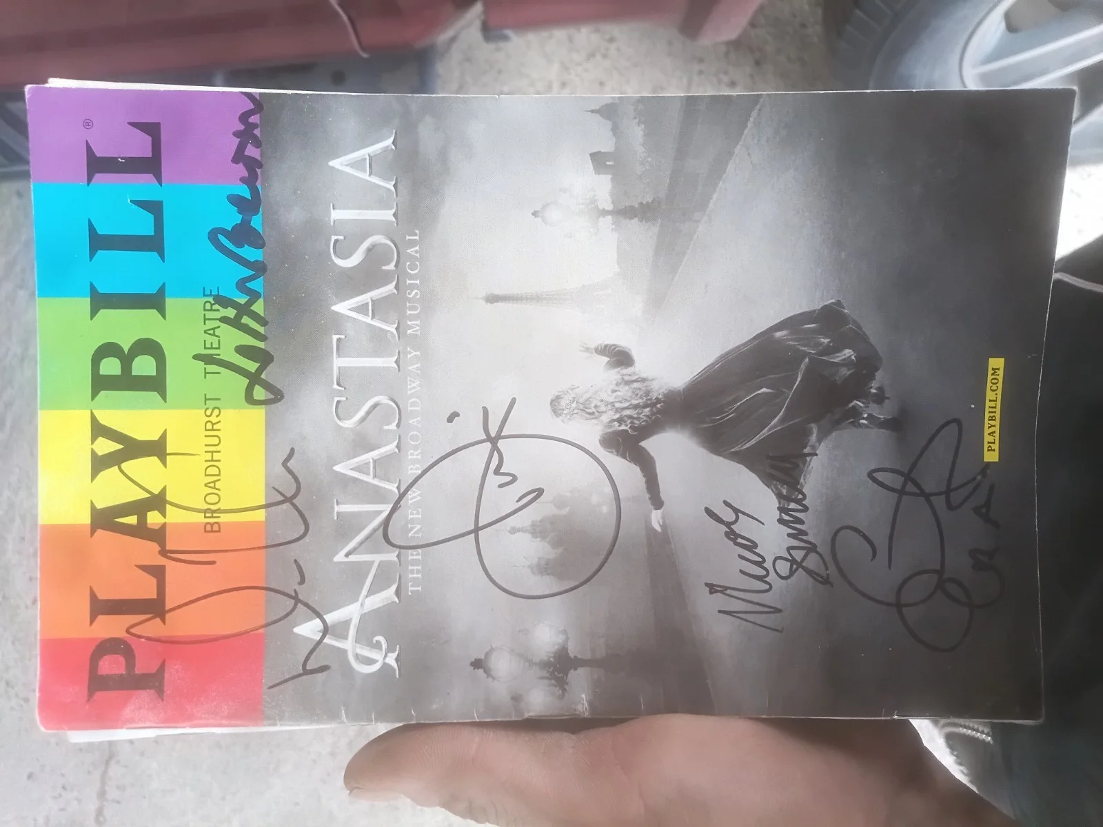 Signed Broadway Playbills Lot - Lend Me a Tenor, Memphis, Anastasia, Matilda, image 4