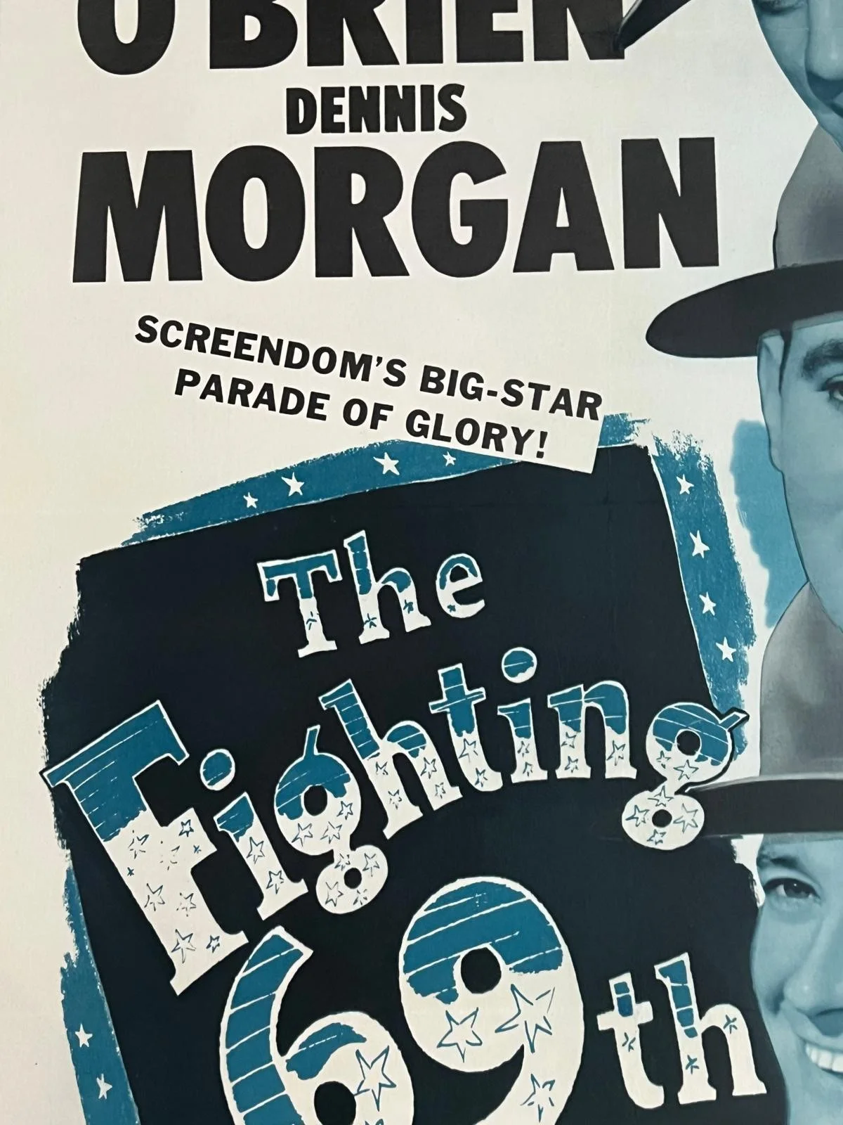 The Fighting 69th US 1 Sheet Original LINEN BACKED Film Poster 1948 RI, image 2