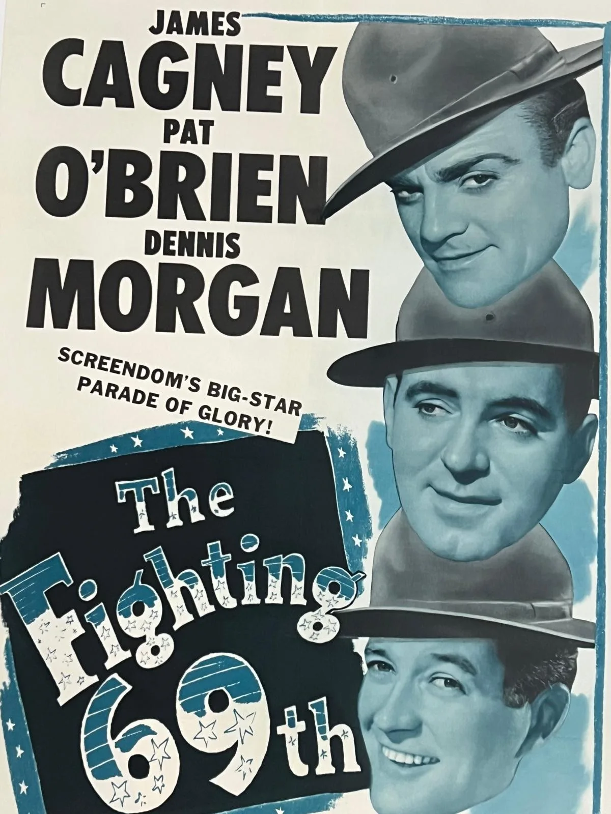 The Fighting 69th US 1 Sheet Original LINEN BACKED Film Poster 1948 RI, image 5