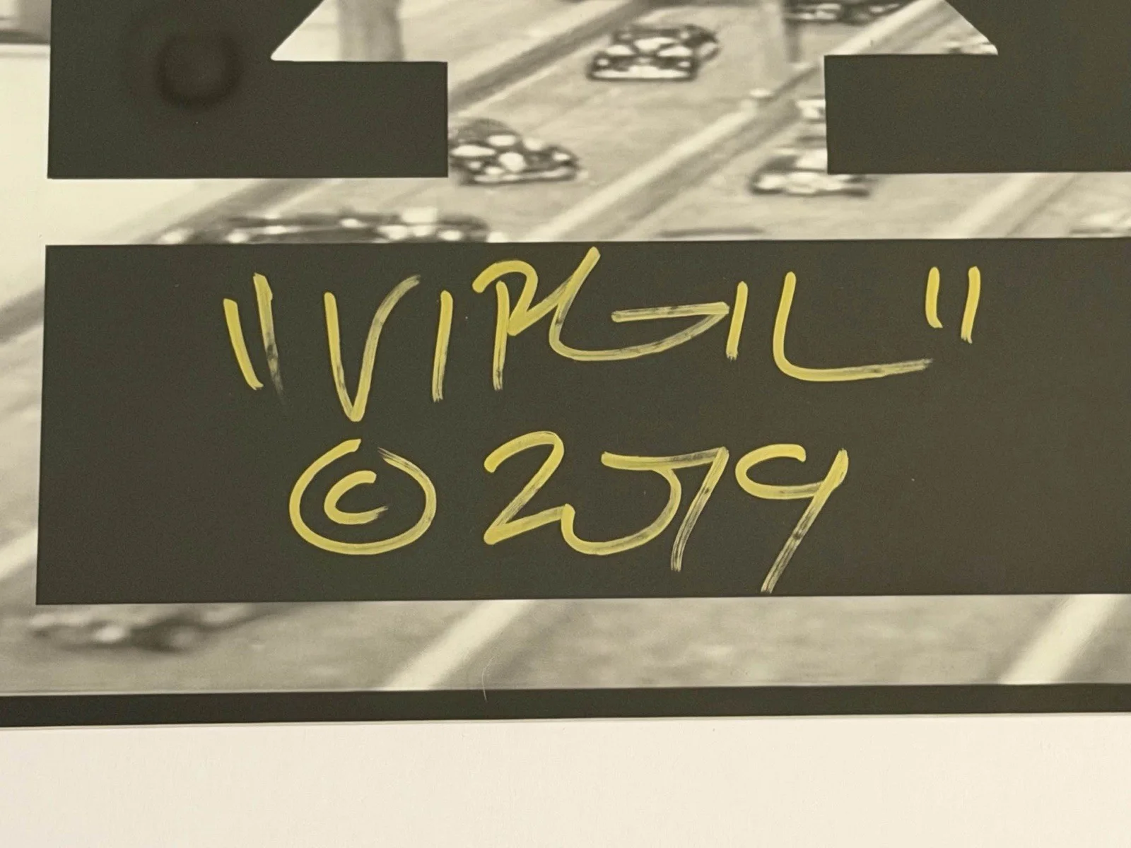 Virgil Abloh 2019 Off-White Original Artwork Signed Framed Autograph, image 2