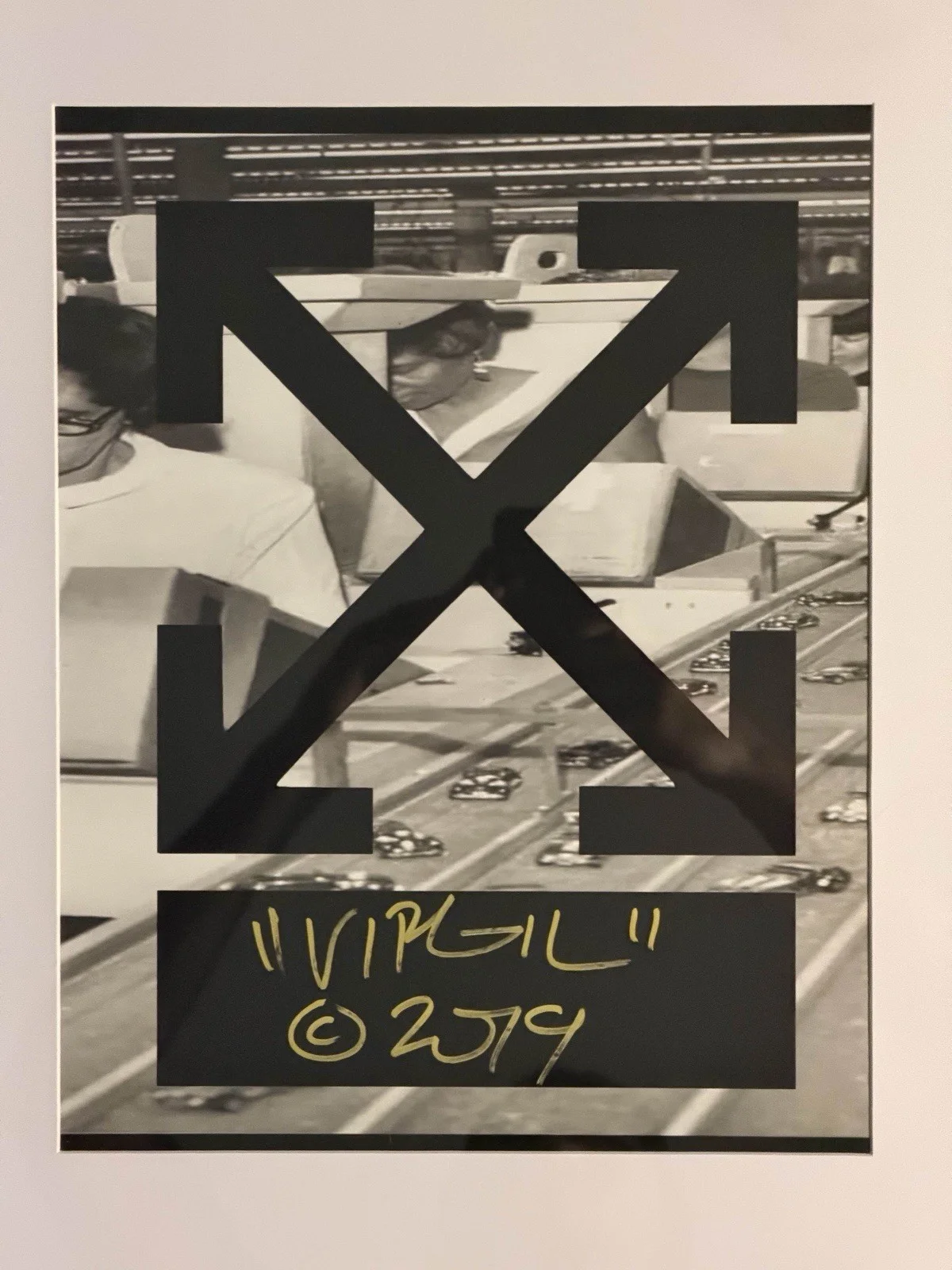 Virgil Abloh 2019 Off-White Original Artwork Signed Framed Autograph, image 3