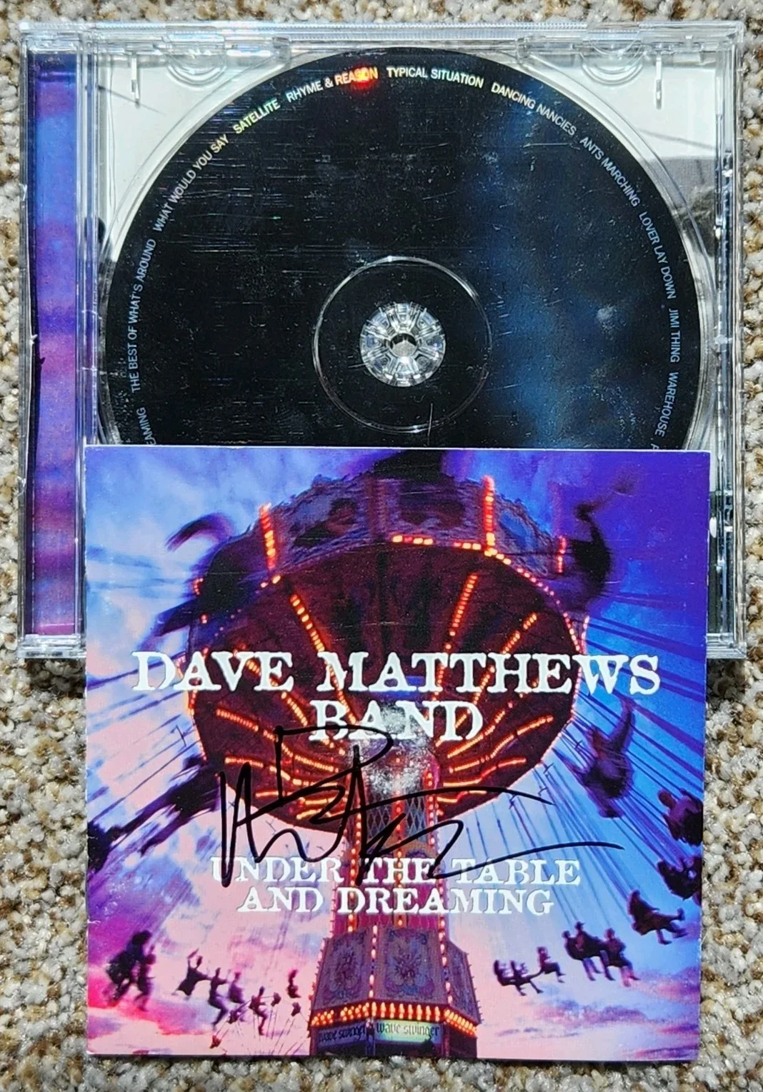 Dave Matthews Signed DAVE MATTHEWS BAND “Under The Table And Dreaming” CD Auto, image 2
