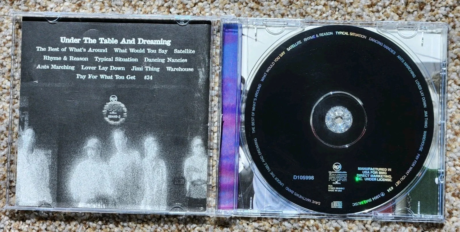 Dave Matthews Signed DAVE MATTHEWS BAND “Under The Table And Dreaming” CD Auto, image 4