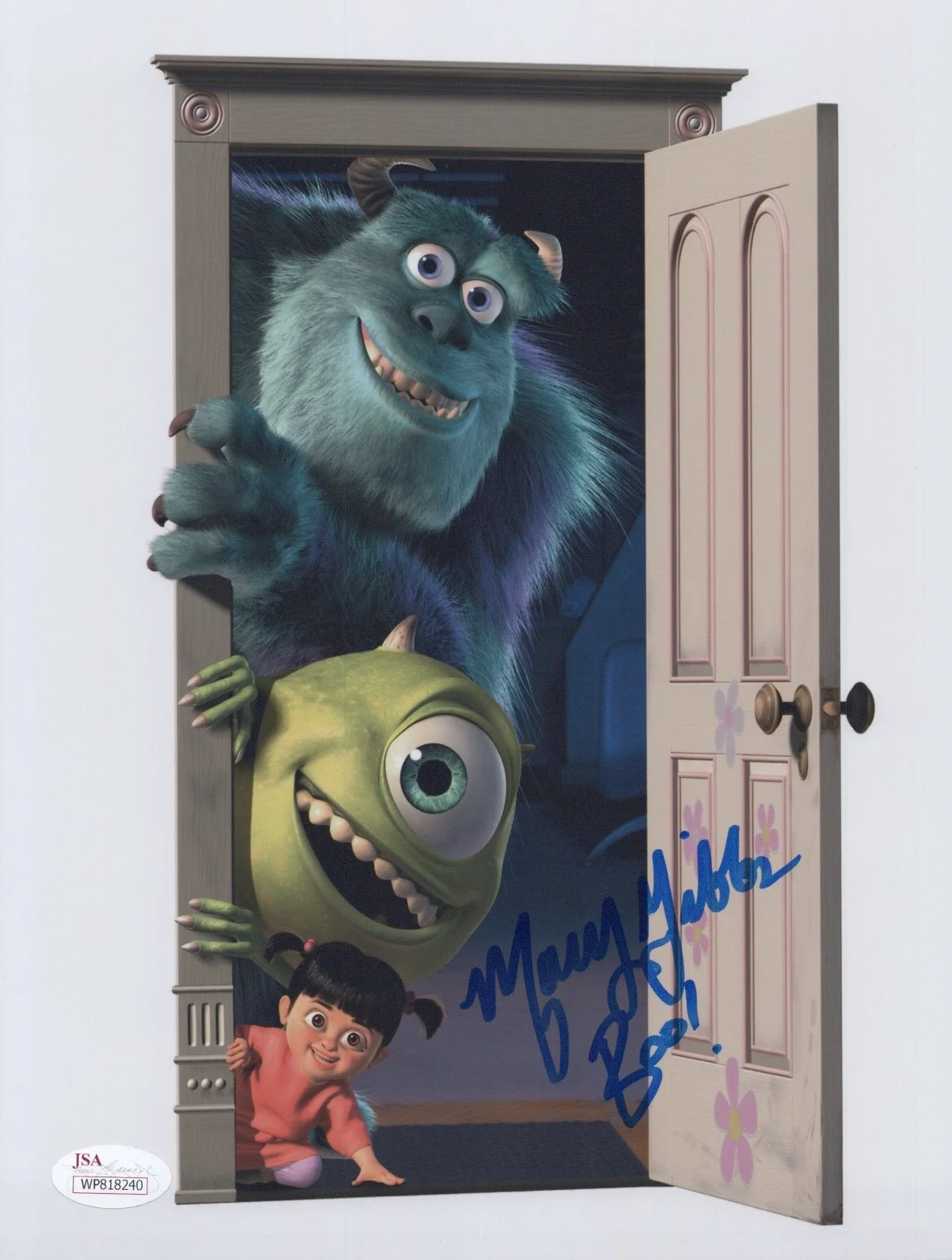 MARY GIBBS — MARY GIBBS Authentic Hand-Signed "MONSTERS INC~ BOO" 8x10 Photo (JSA COA)
