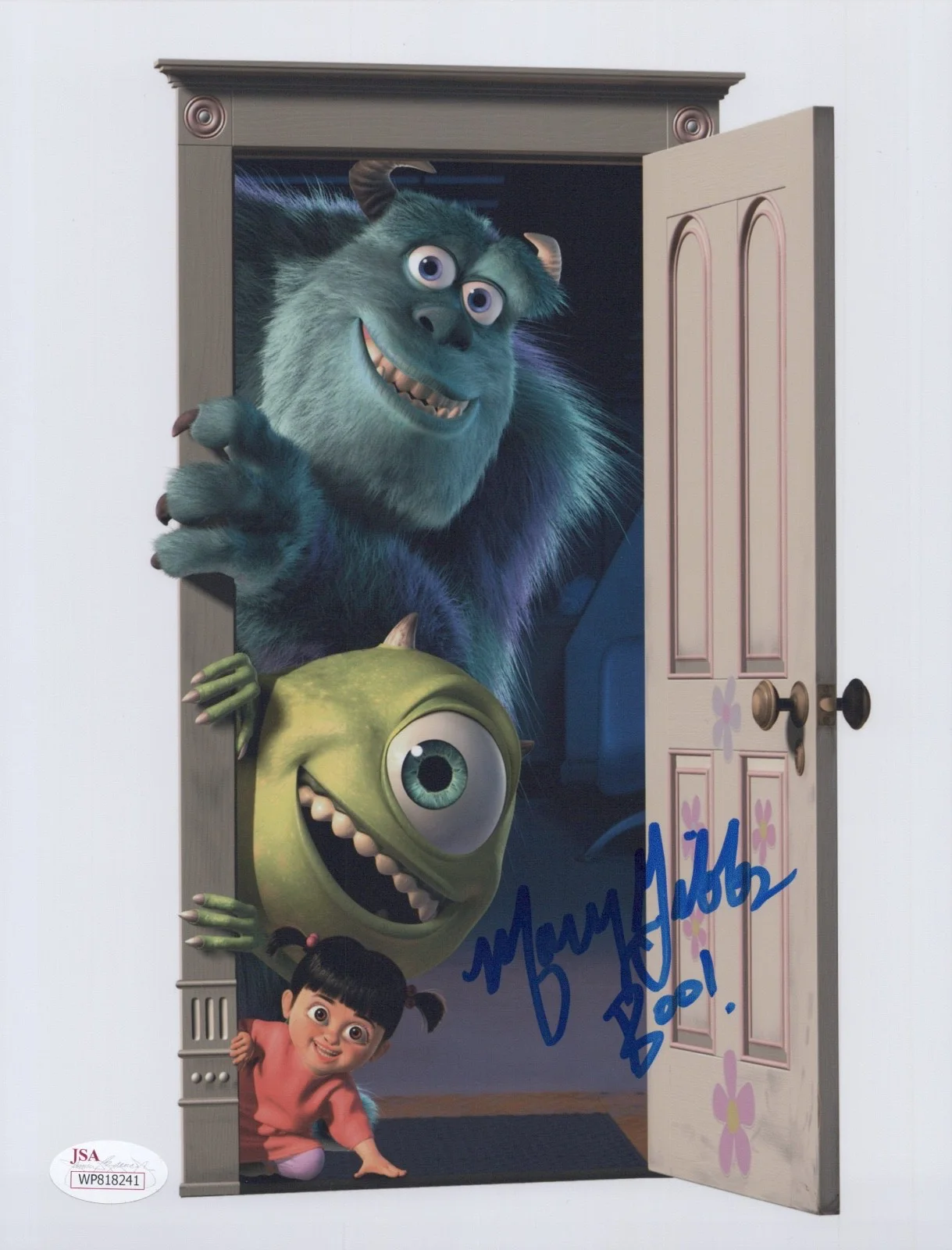 MARY GIBBS — MARY GIBBS Authentic Hand-Signed "MONSTERS INC~ BOO" 8x10 Photo (JSA COA)