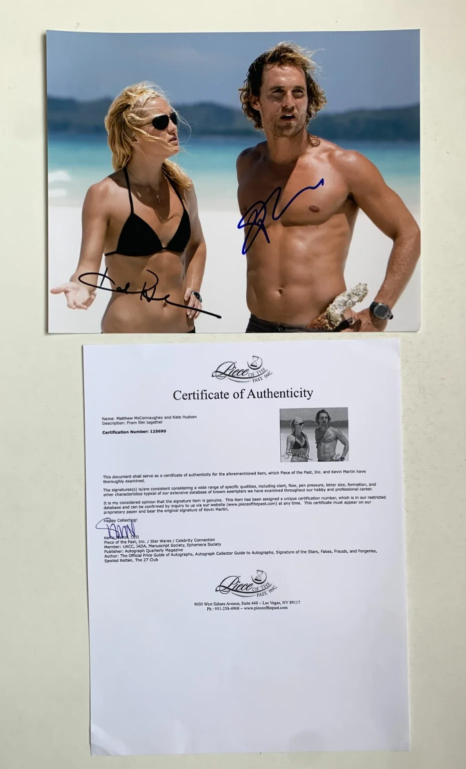 Matthew McConaughey, Kate Hudson — MATTHEW MCCONAUGHEY & KATE HUDSON signed FOOL'S GOLD photo, with COA, 8x10, изображение 4