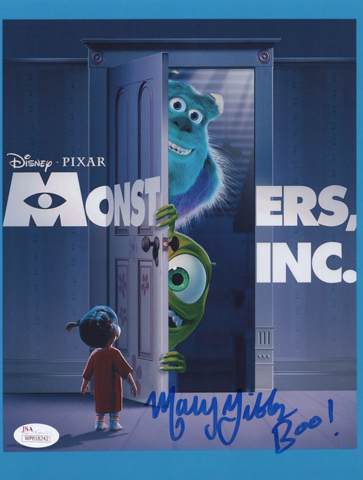 MARY GIBBS — MARY GIBBS Authentic Hand-Signed "MONSTERS INC~ BOO" 8x10 Photo (JSA COA)