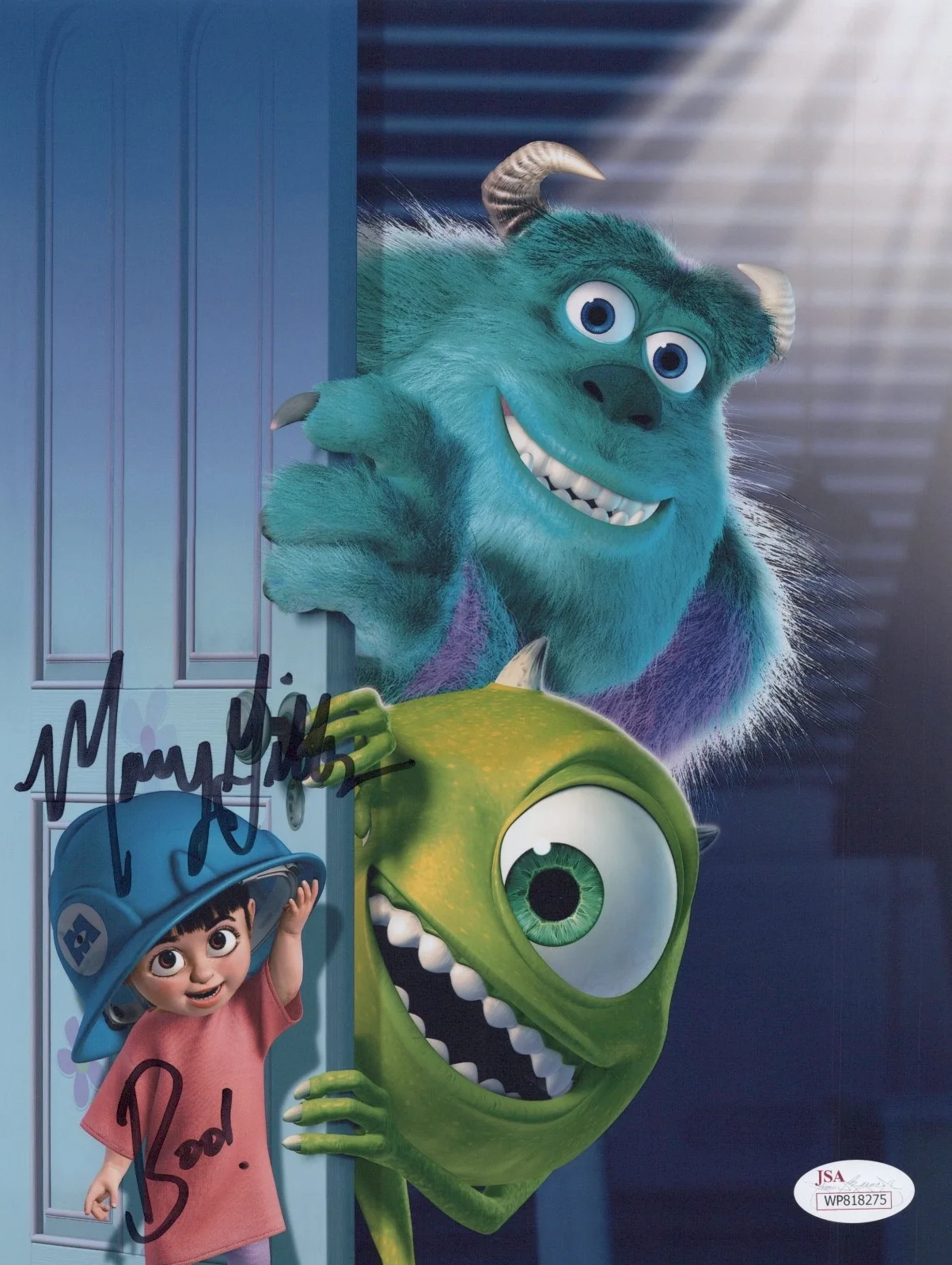MARY GIBBS — MARY GIBBS Authentic Hand-Signed "MONSTERS INC~ BOO" 8x10 Photo (JSA COA)
