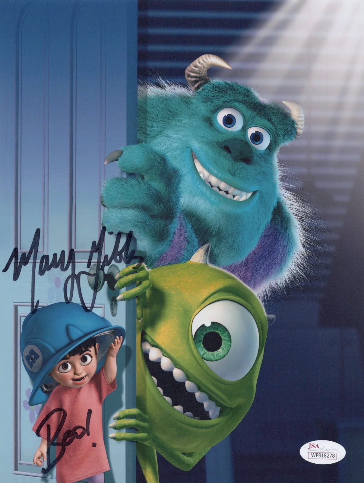 MARY GIBBS — MARY GIBBS Authentic Hand-Signed "MONSTERS INC~ BOO" 8x10 Photo (JSA COA)