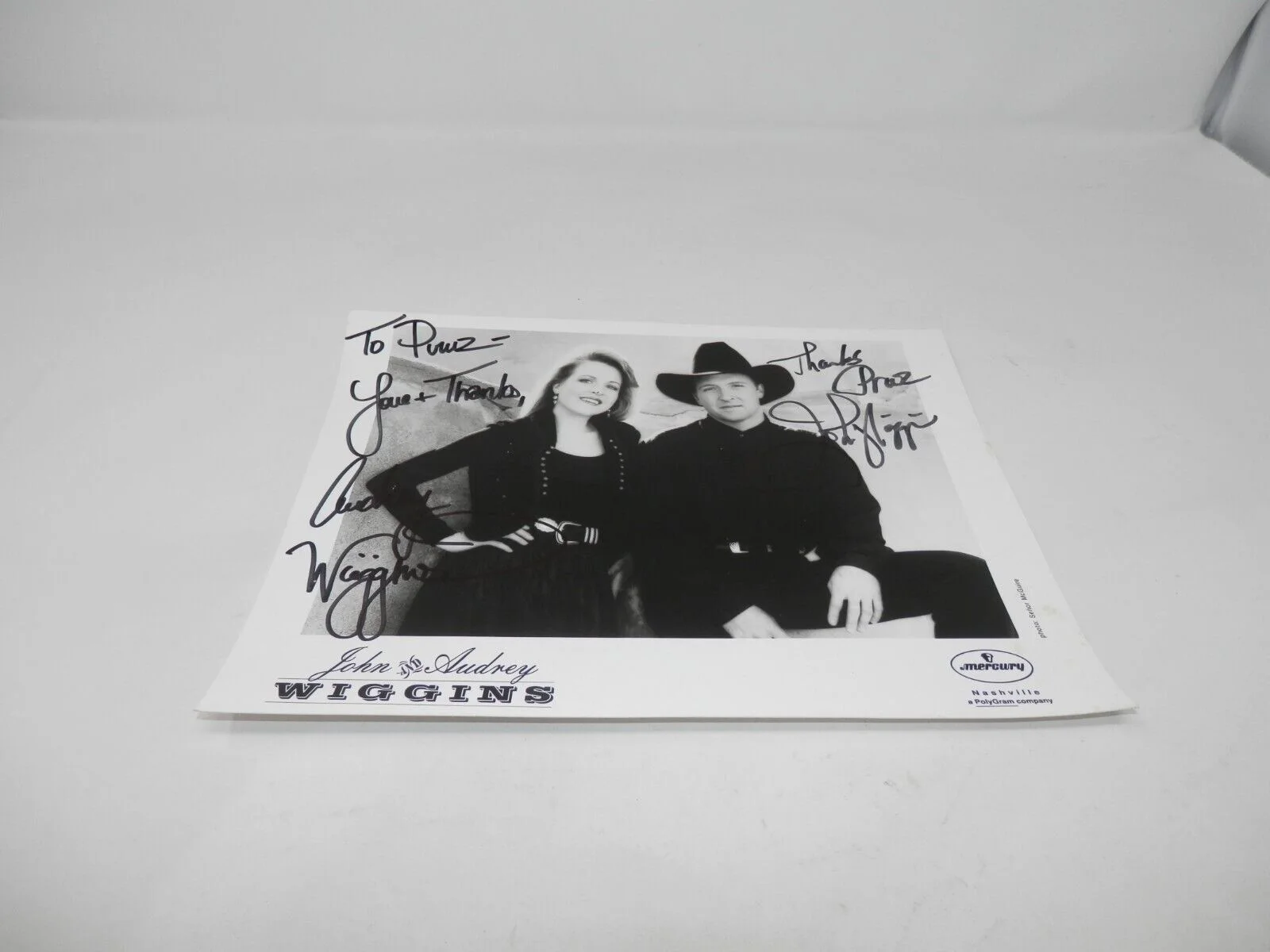 John & Audrey Wiggins Signed 8x10 Photograph - Mercury Promo Autograph Country, изображение 2