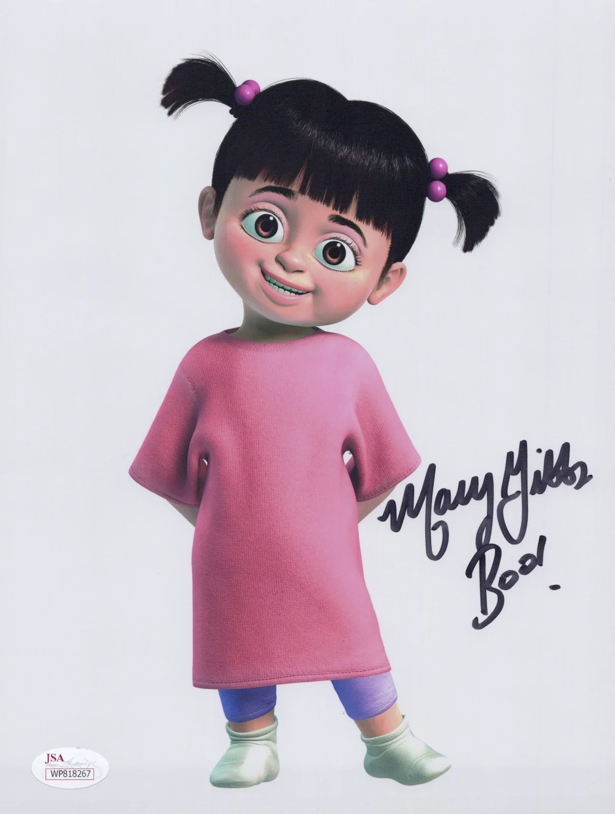 MARY GIBBS — MARY GIBBS Authentic Hand-Signed "MONSTERS INC~ BOO" 8x10 Photo (JSA COA)