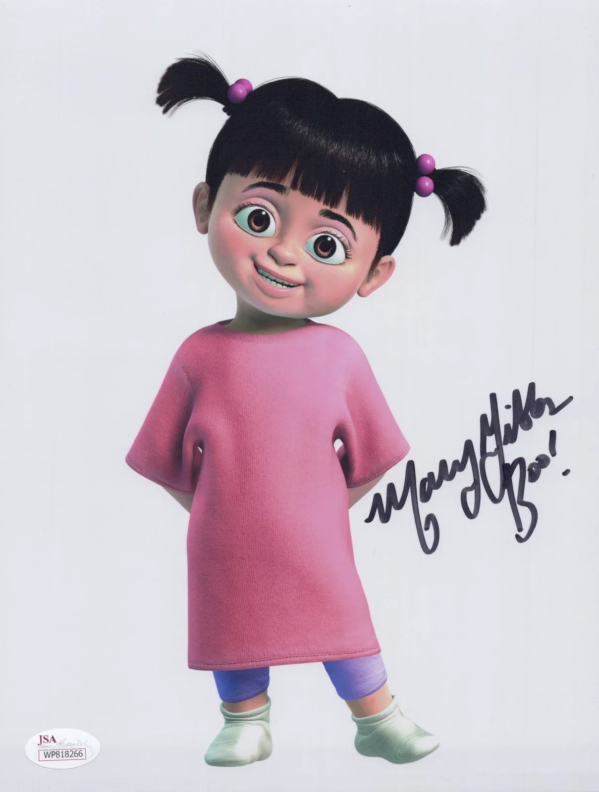 MARY GIBBS — MARY GIBBS Authentic Hand-Signed "MONSTERS INC~ BOO" 8x10 Photo (JSA COA)