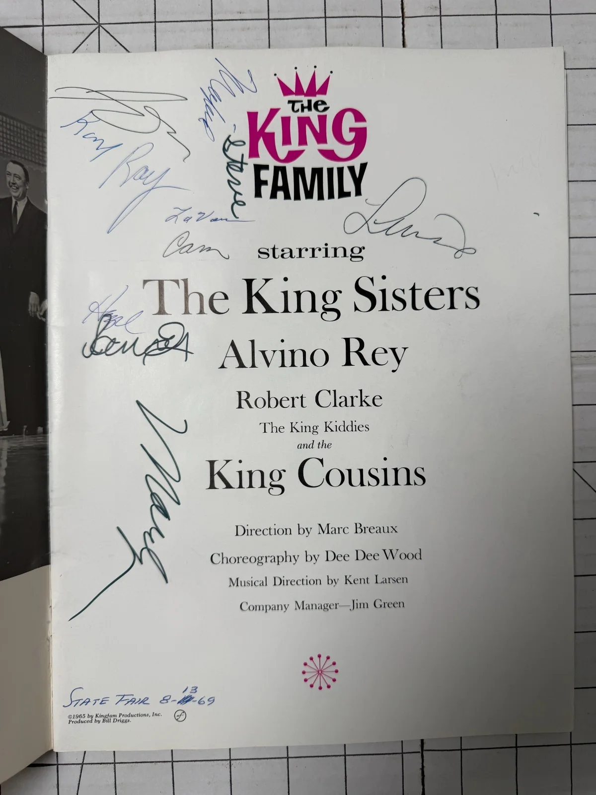 The King Family Signed Program The King Sisters Alvino Rey Autographed 1969, image 3
