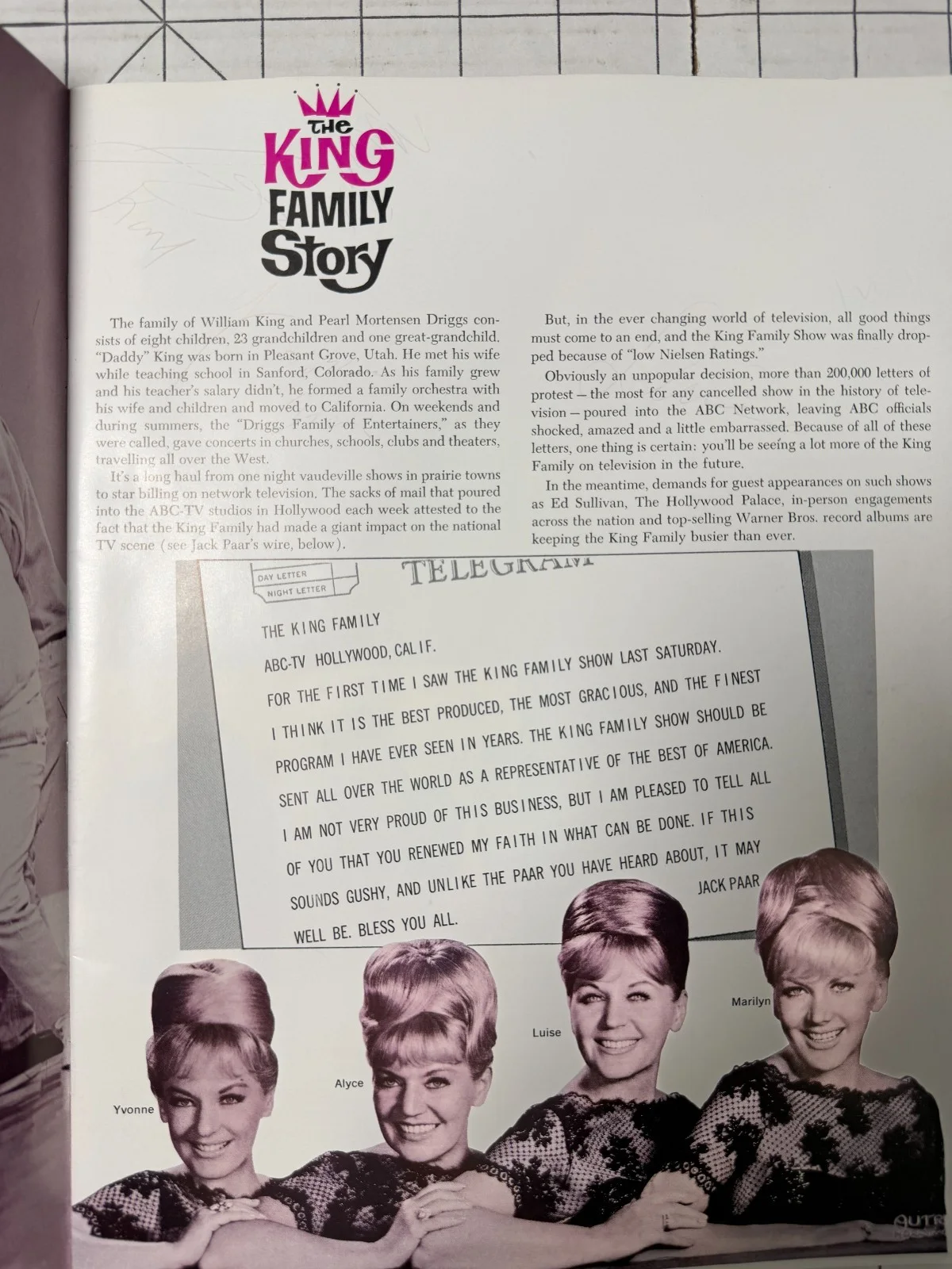 The King Family Signed Program The King Sisters Alvino Rey Autographed 1969, image 4