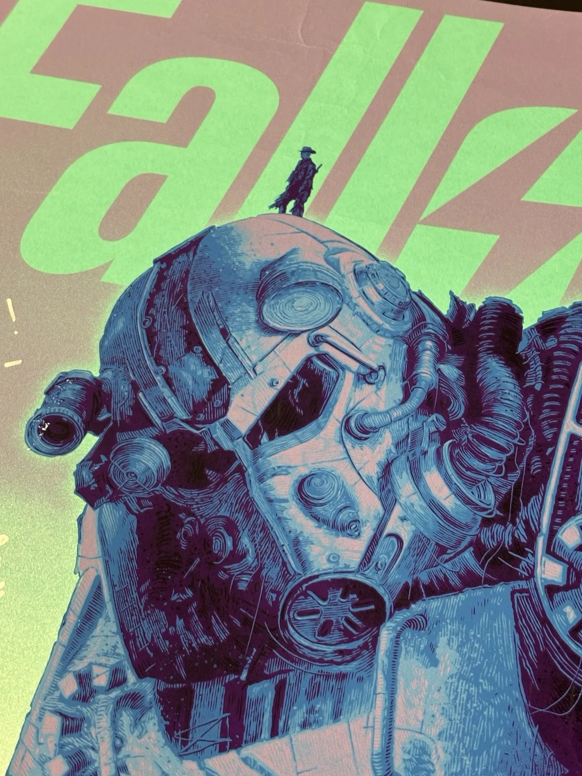 FALLOUT CAST SIGNED SDCC EXCLUSIVE MUTANT DANIEL DANGER GITD 24x36 POSTER SWAU, image 4