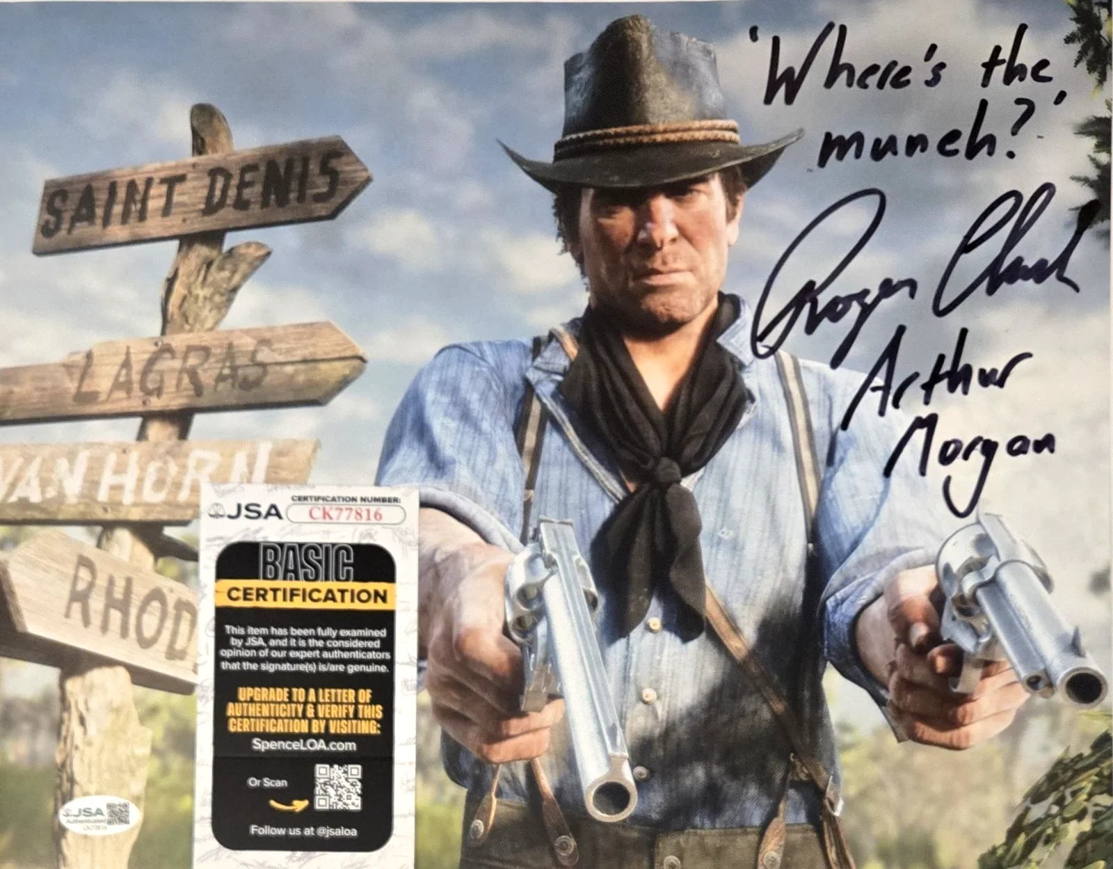 Roger Clark — Roger Clark Signed Photo Red Dead Redemption Arthur Morgan Autograph JSA COA 816