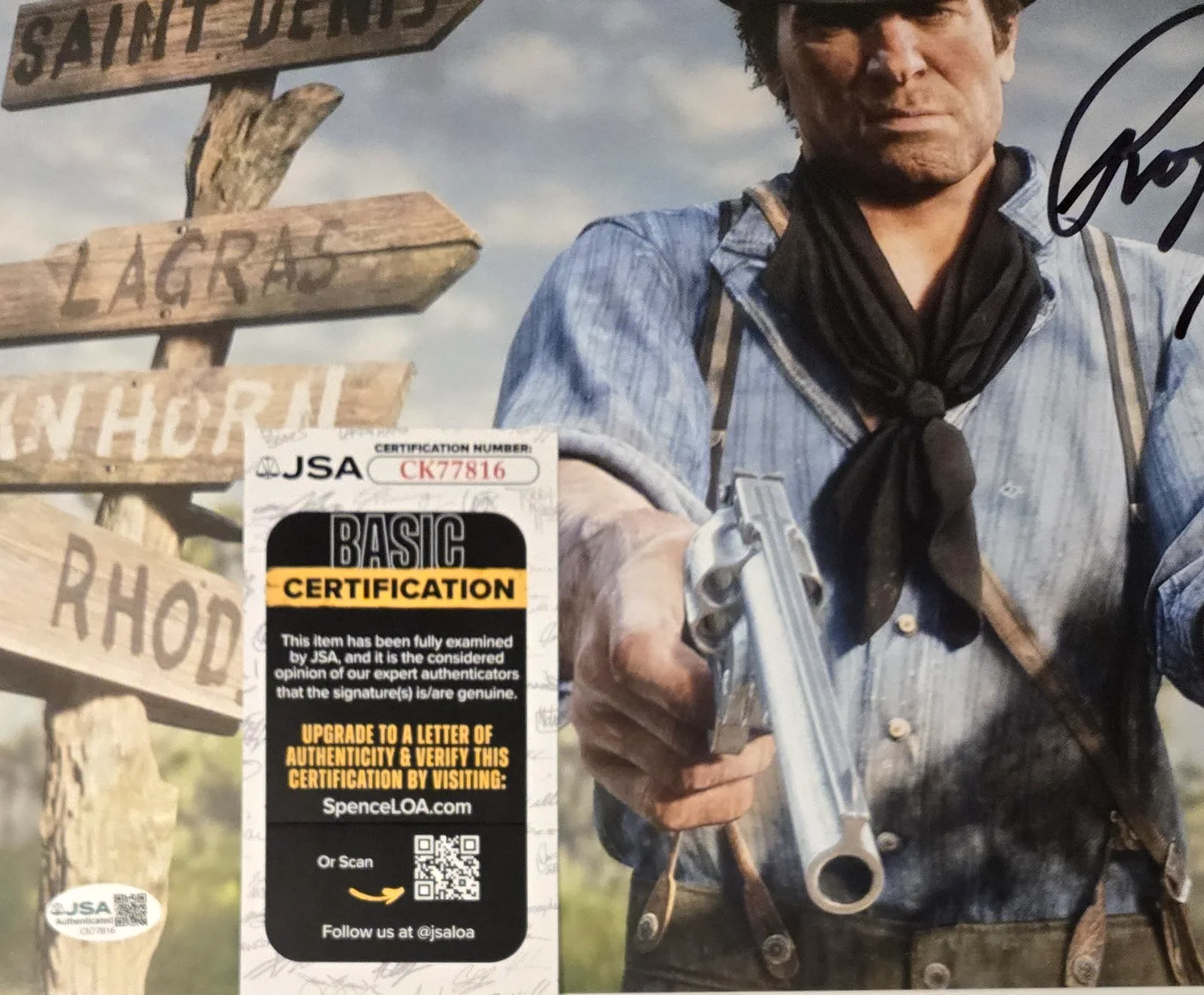 Roger Clark — Roger Clark Signed Photo Red Dead Redemption Arthur Morgan Autograph JSA COA 816, изображение 2