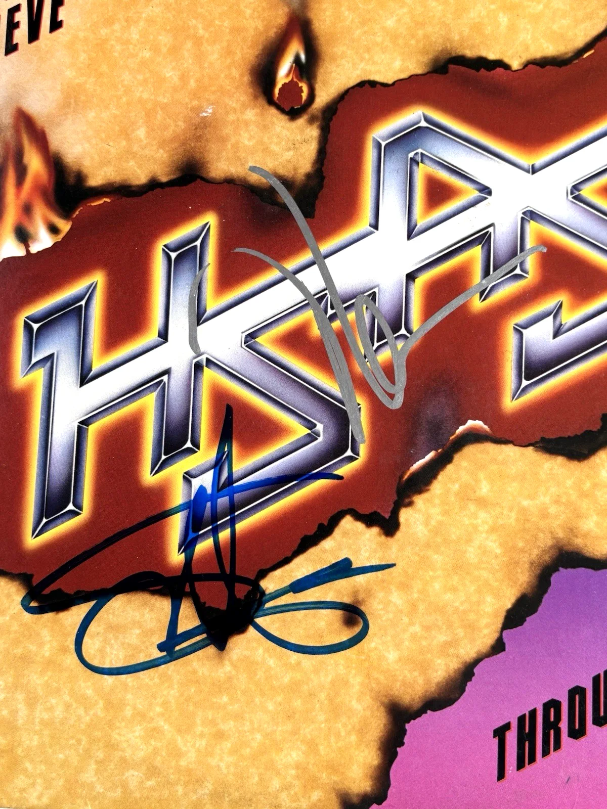 SAMMY HAGAR & NEAL SCHON Signed HSAS THROUGH THE FIRE Vinyl LP Album PSA DNA COA, изображение 3