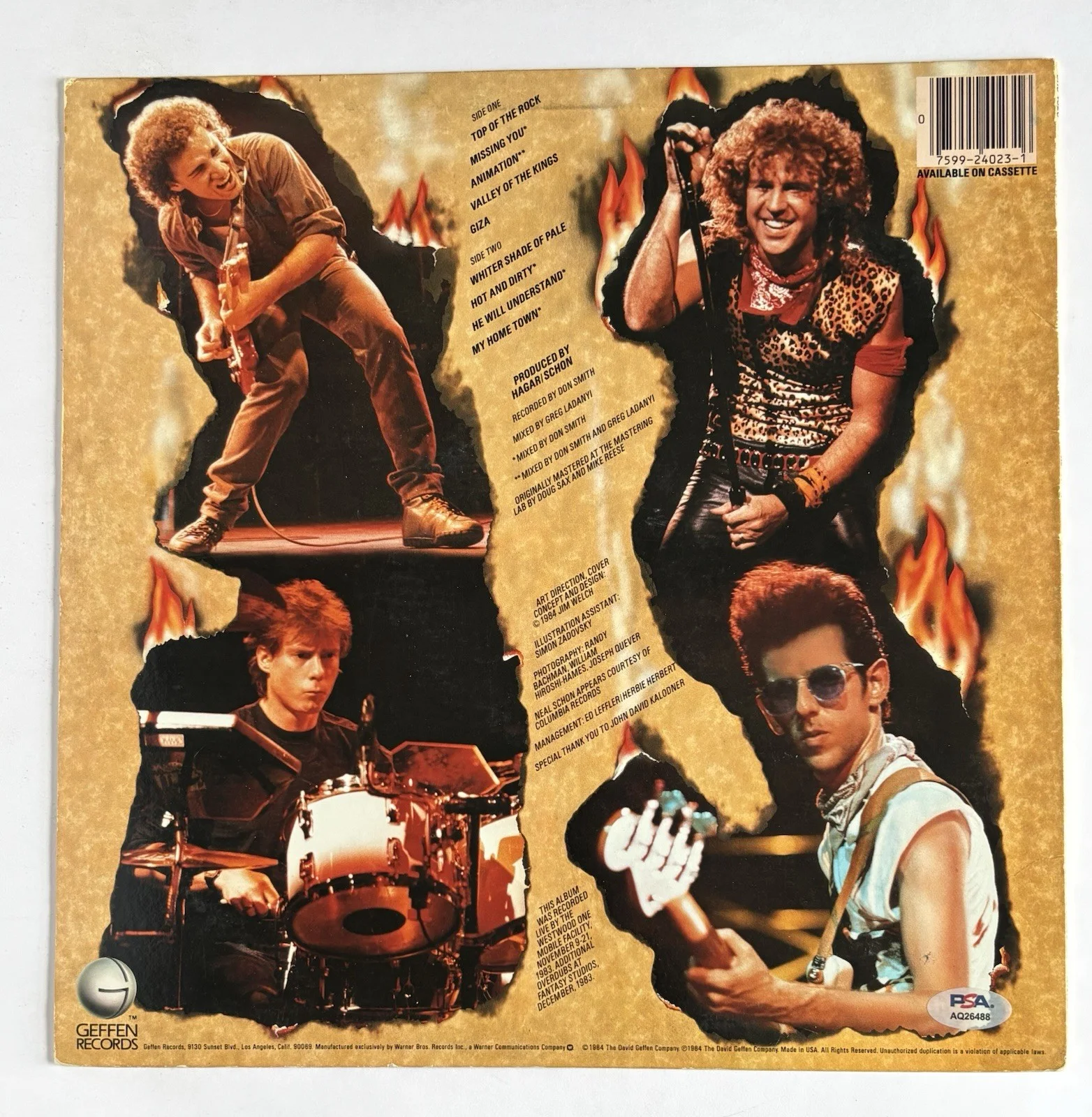 SAMMY HAGAR & NEAL SCHON Signed HSAS THROUGH THE FIRE Vinyl LP Album PSA DNA COA, изображение 4