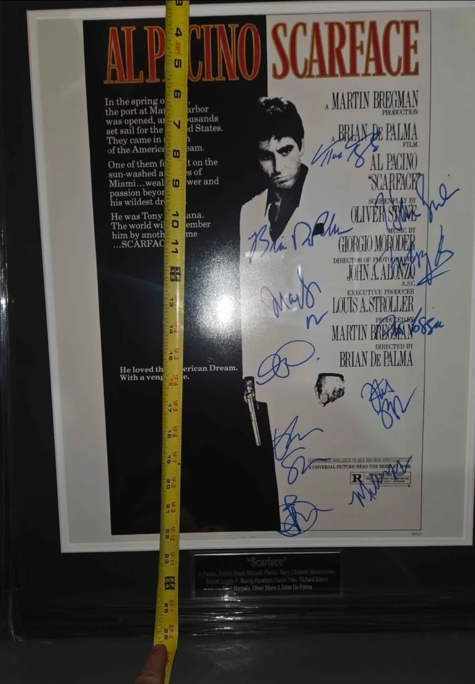 Al Pacino, Oliver Stone, Brian De Palma Michelle Pfeiffer — Scarface autographed frame, изображение 3