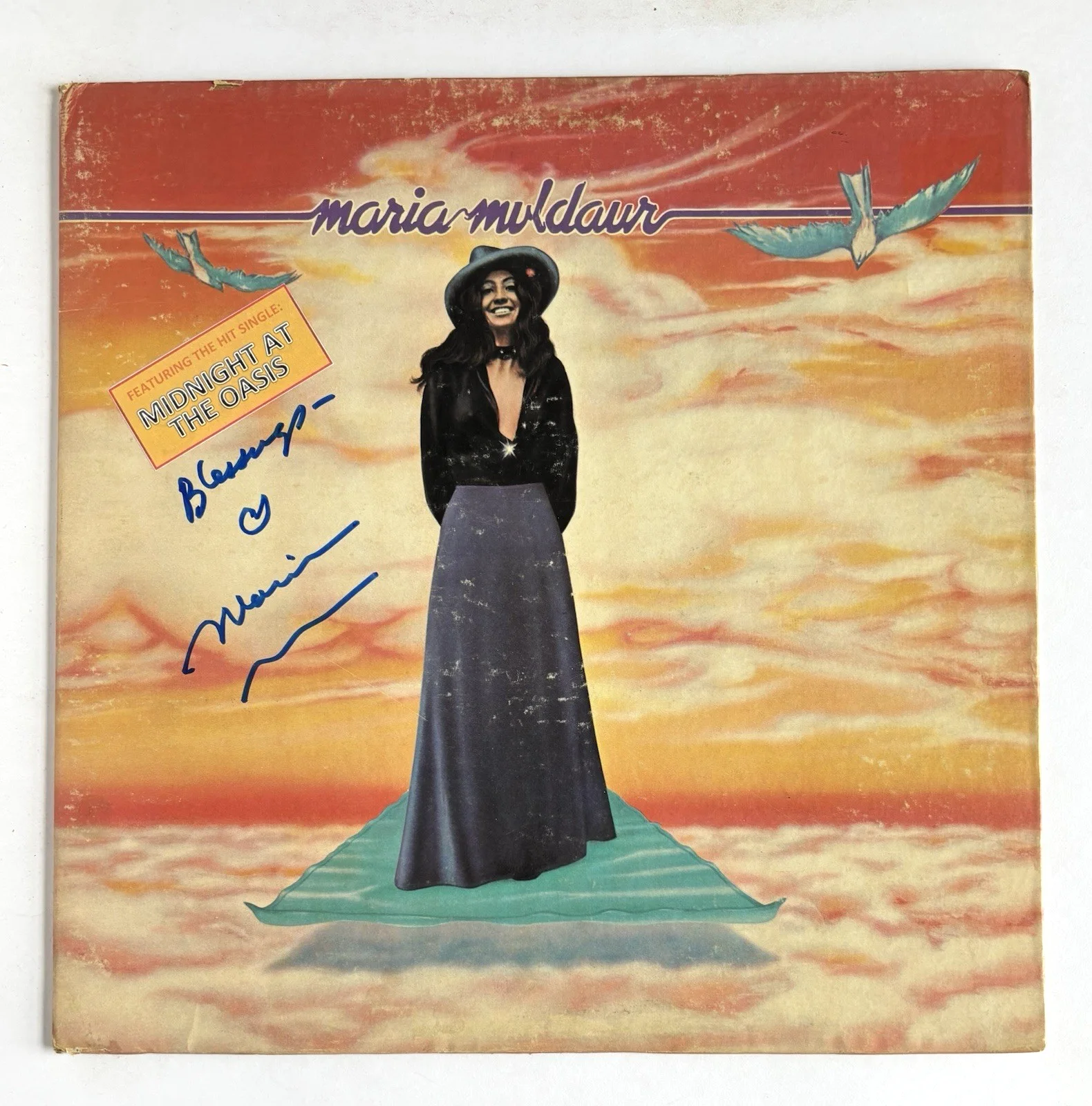 MARIA MULDAUR Signed MIDNIGHT AT THE OASIS LP Vinyl Album PSA DNA COA, image 2