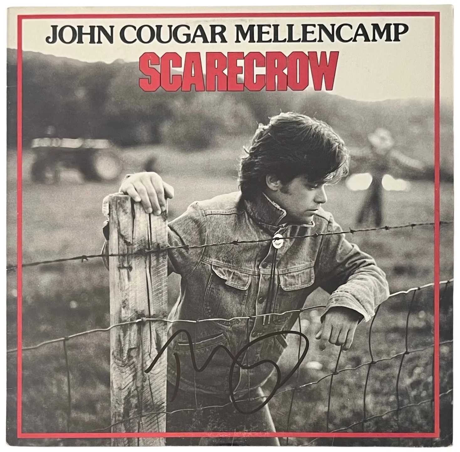 John Cougar Mellencamp Signed Scarecrow Vinyl Record JSA COA CI14457, изображение 2