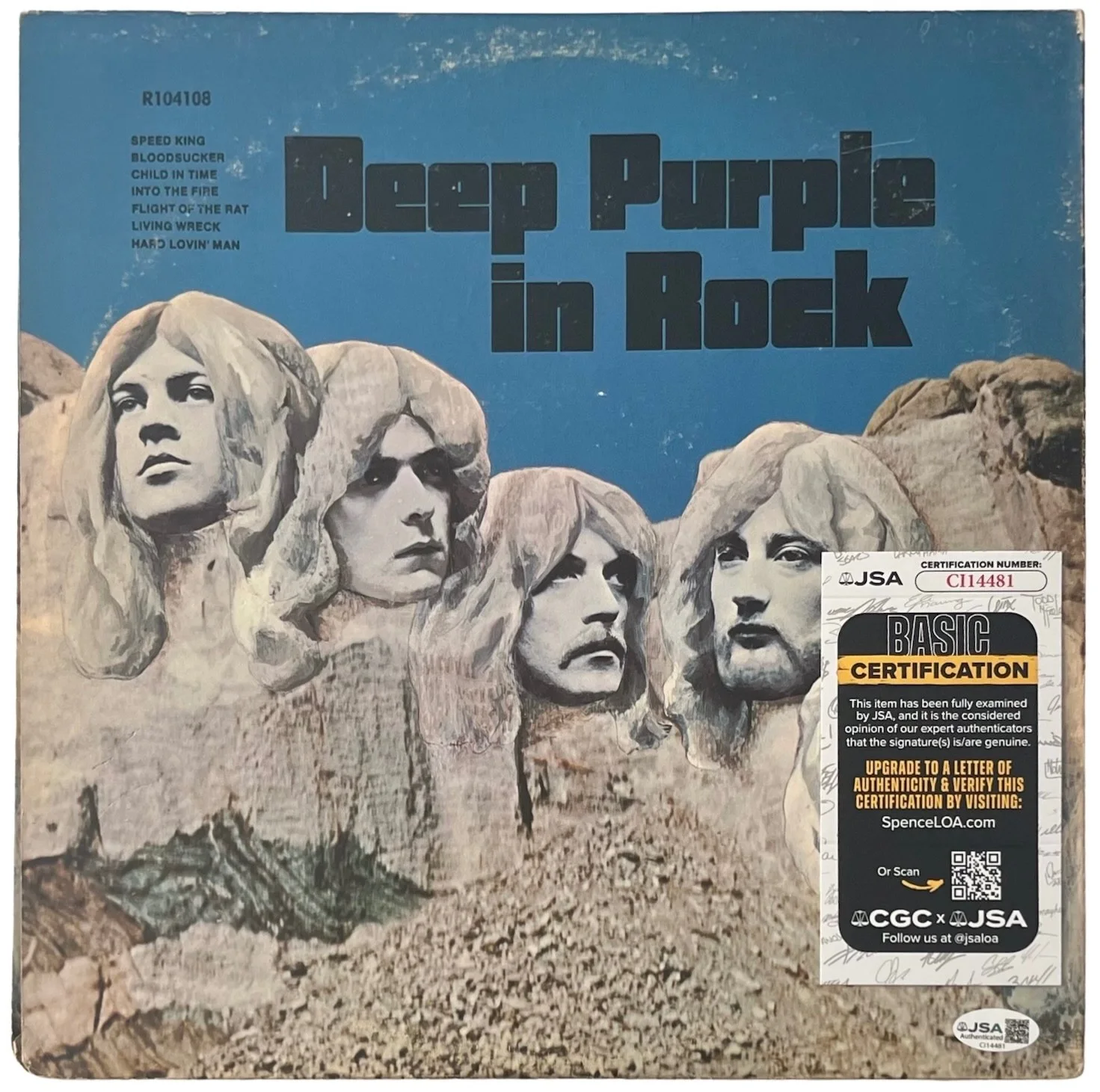 Ritchie Blackmore Signed Deep Purple In Rock Vinyl Record JSA COA CI14481, изображение 3