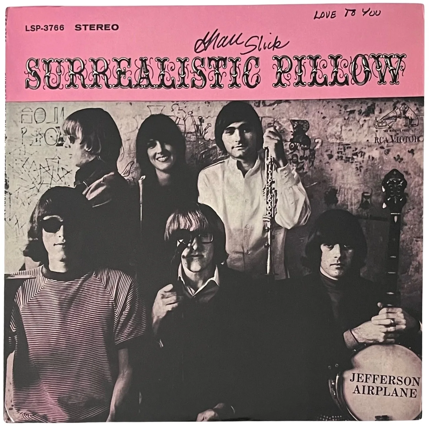 Grace Slick Signed Jefferson Airplane Surrealistic Pillow Vinyl Record JSA COA, image 2