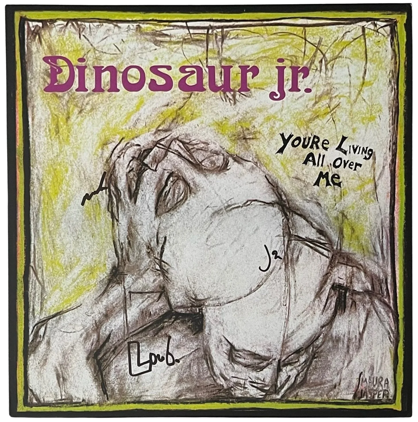 Dinosaur Jr. x3 J Mascis Lou Barlow & Murph Signed You're Living All Over Me JSA, изображение 2