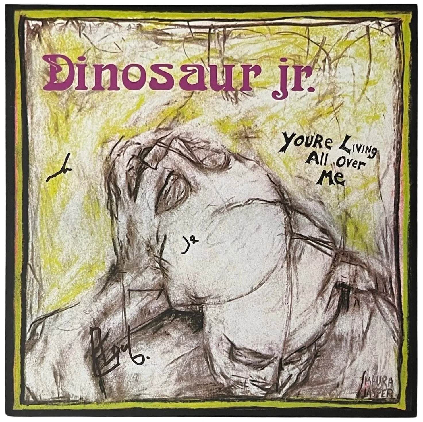 Dinosaur Jr. x3 J Mascis Lou Barlow & Murph Signed You're Living All Over Me JSA, изображение 2