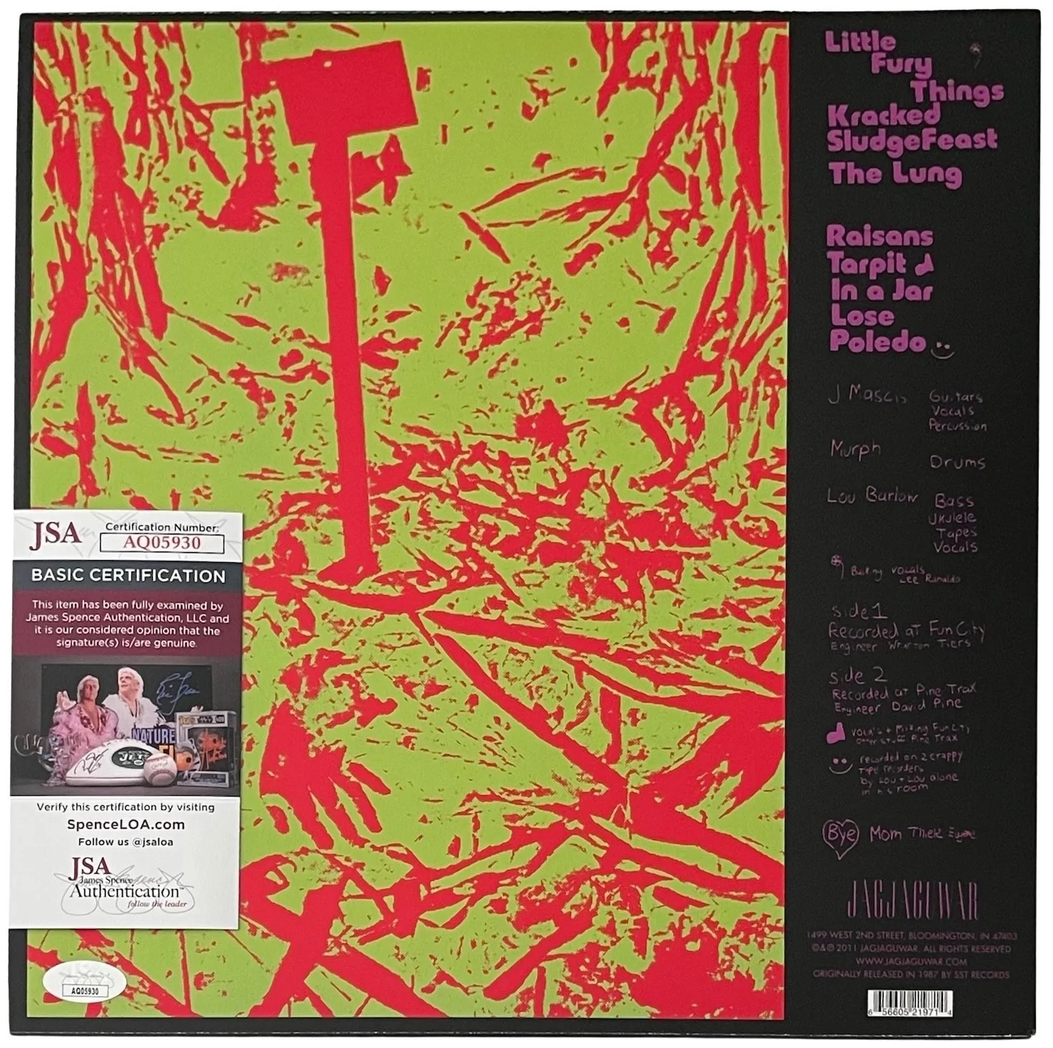 Dinosaur Jr. x3 J Mascis Lou Barlow & Murph Signed You're Living All Over Me JSA, изображение 3