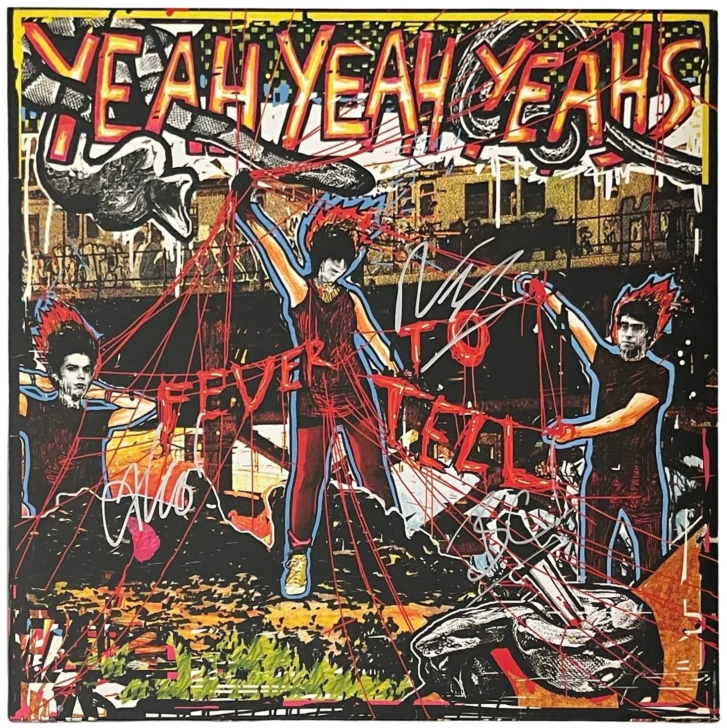 Yeah Yeah Yeahs x3 Karen O Nick Zinner & Brian Chase Signed Fever To Tell JSA, image 2