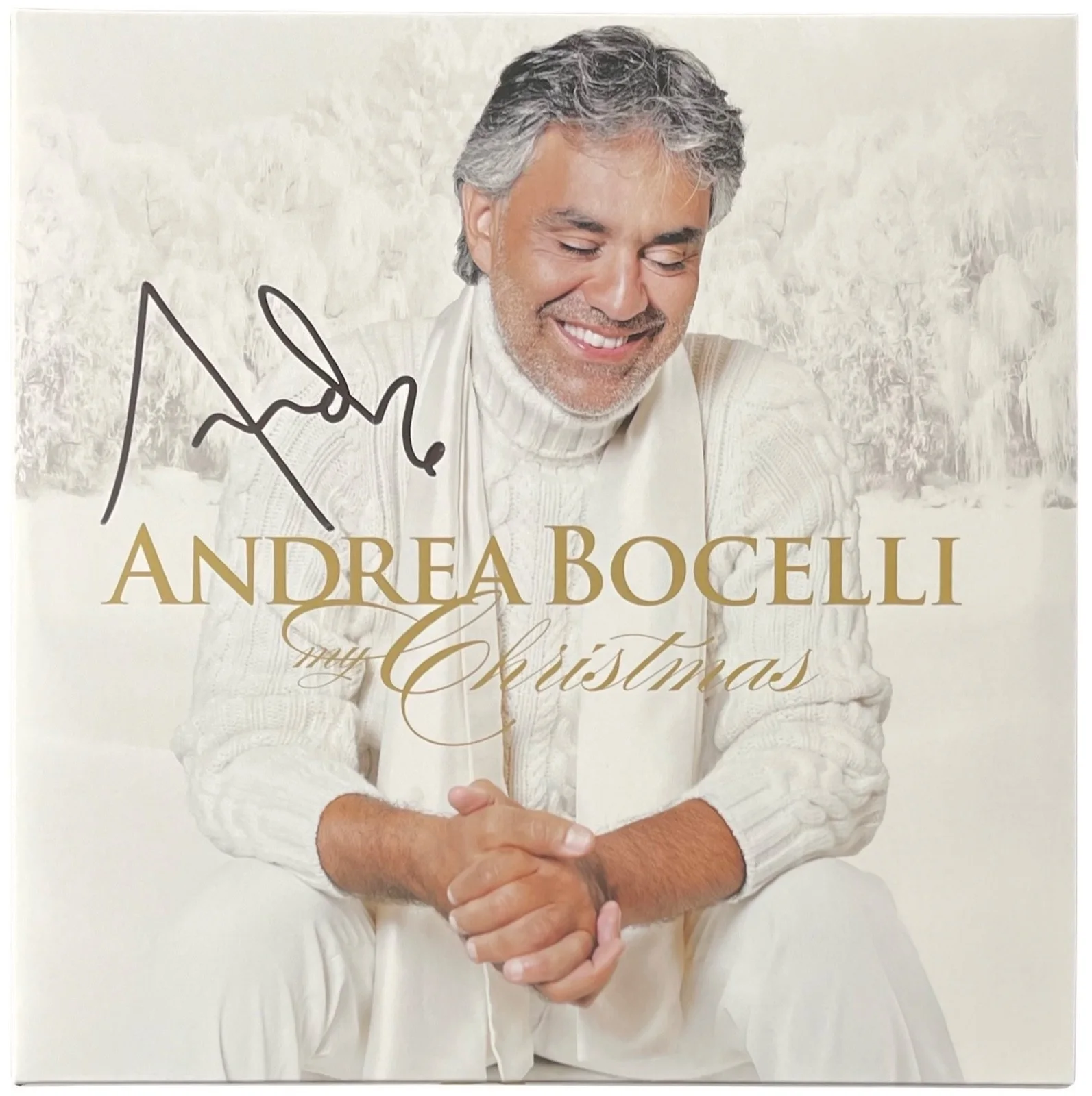 Andrea Bocelli Signed My Christmas Vinyl Record JSA COA VV69627, изображение 2