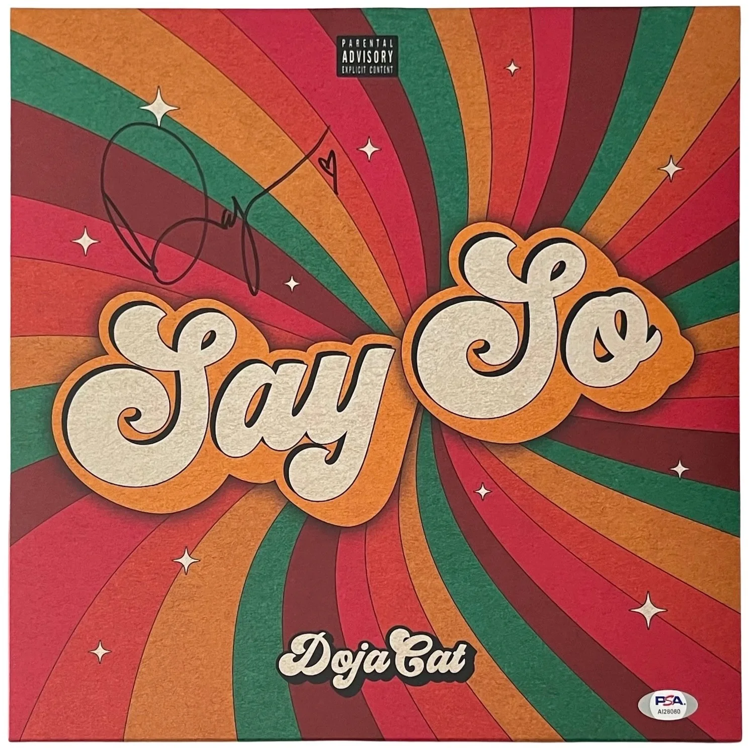 Doja Cat Signed Say So Single Vinyl Record (Cover Only) PSA COA AI28080, изображение 2
