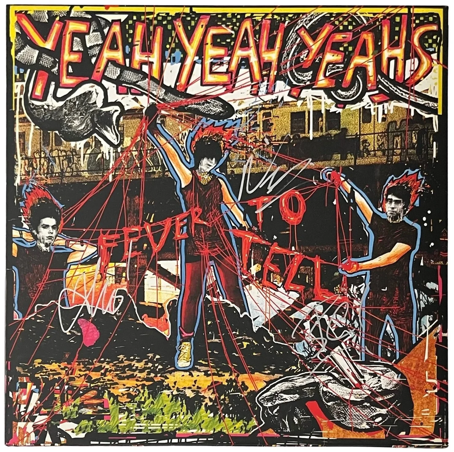 Yeah Yeah Yeahs x3 Karen O Nick Zinner & Brian Chase Signed Fever To Tell JSA, изображение 2
