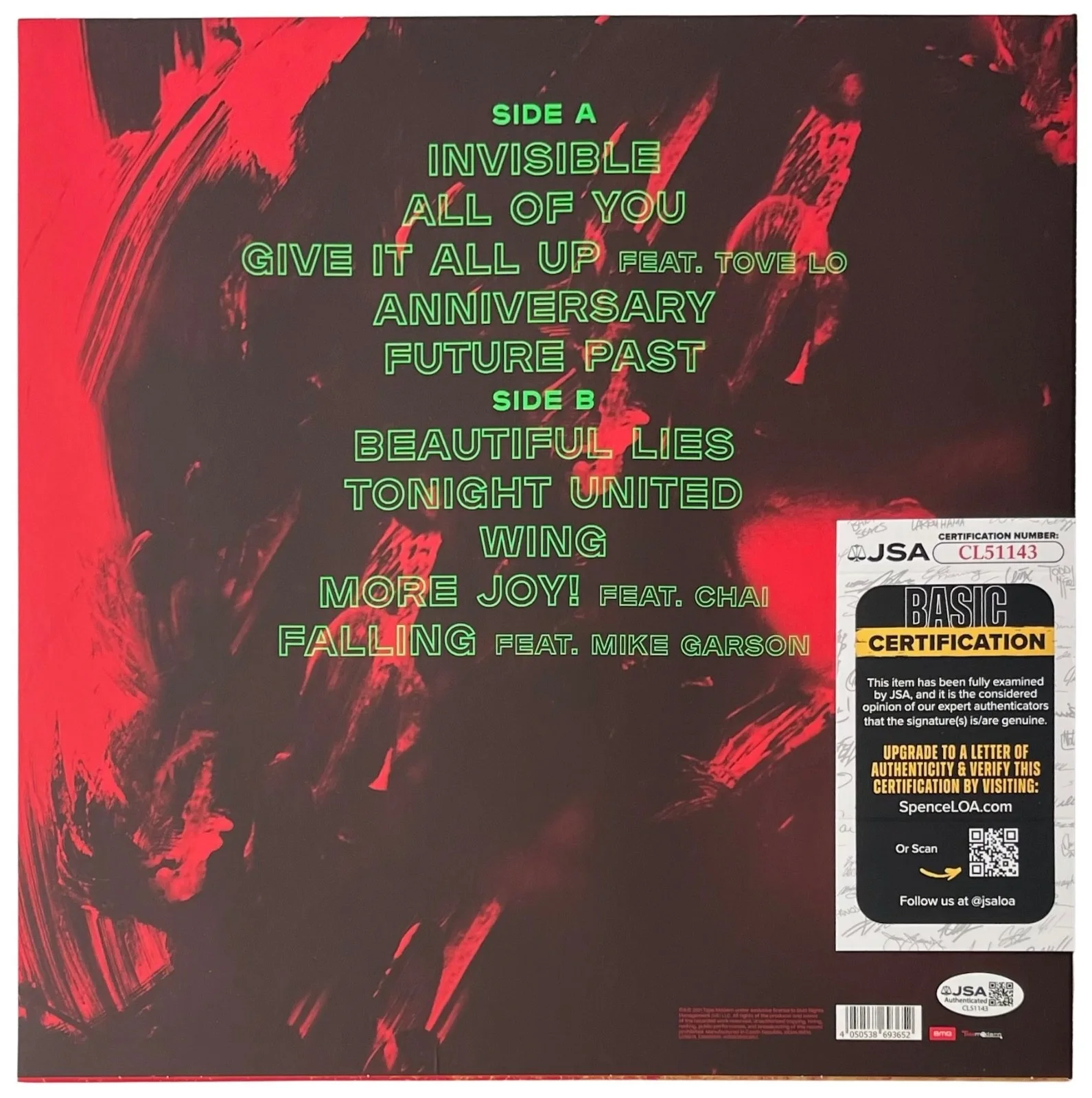 Simon Le Bon Signed Duran Duran Future Past Vinyl Record JSA COA CL51143, image 3