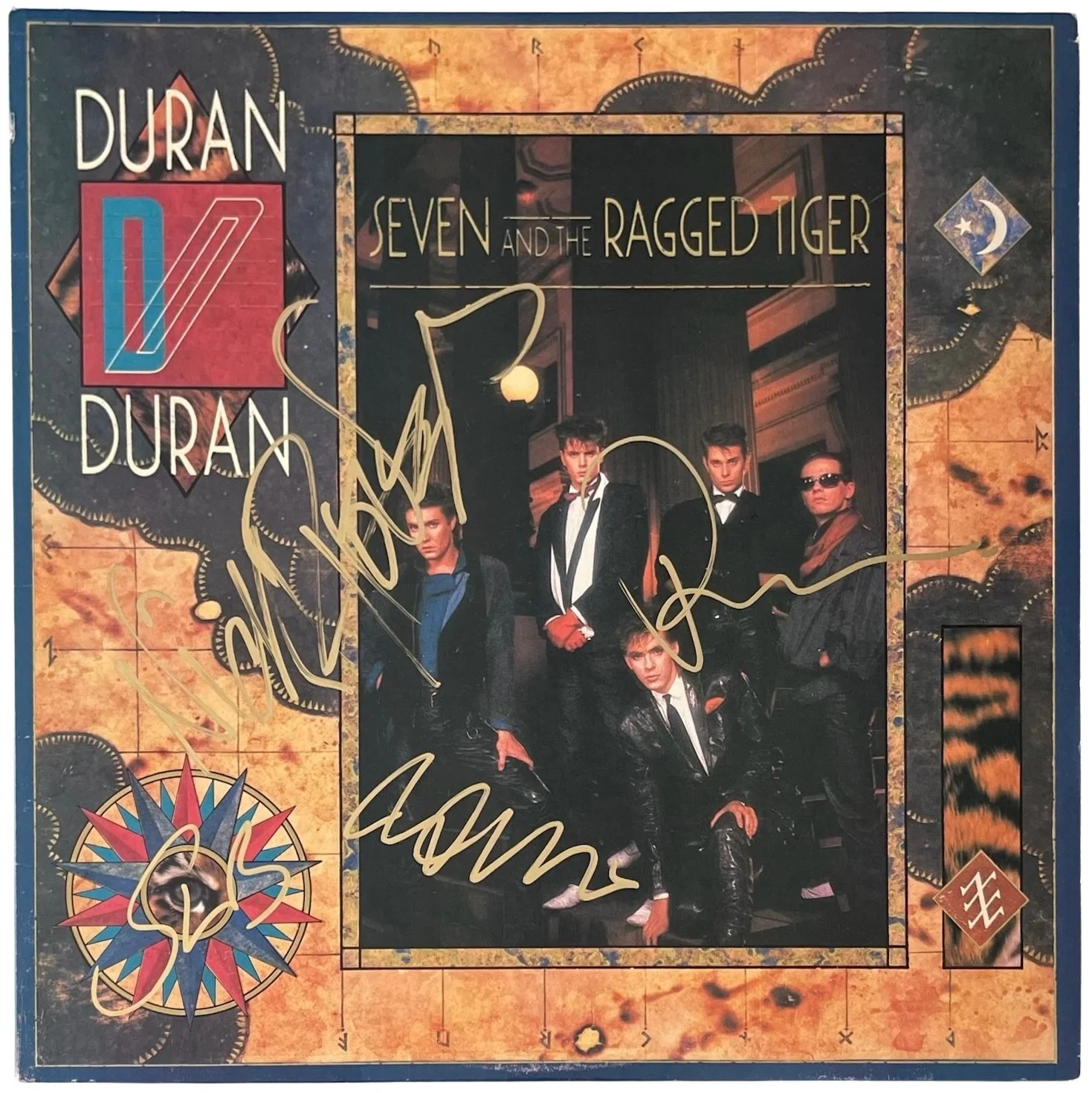 Simon Le Bon Nick John & Roger Signed Duran Duran Seven And The Ragged Tiger JSA, изображение 2