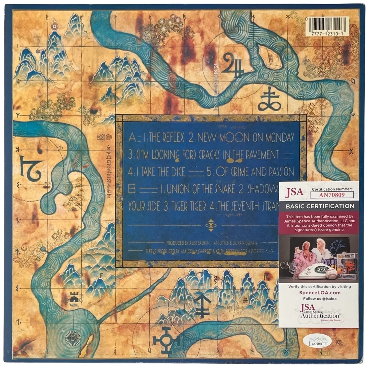 Simon Le Bon Nick John & Roger Signed Duran Duran Seven And The Ragged Tiger JSA, изображение 3