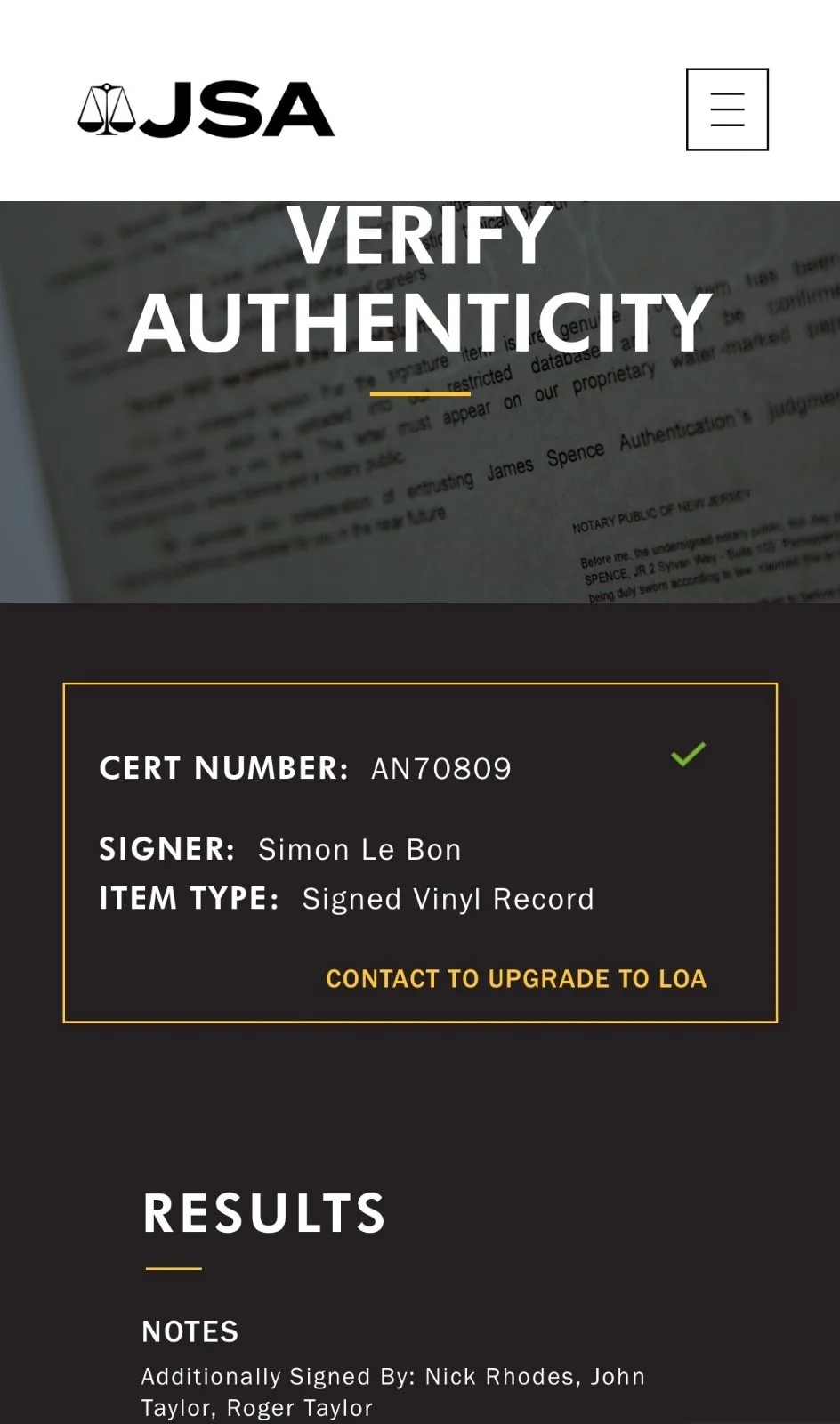 Simon Le Bon Nick John & Roger Signed Duran Duran Seven And The Ragged Tiger JSA, изображение 4